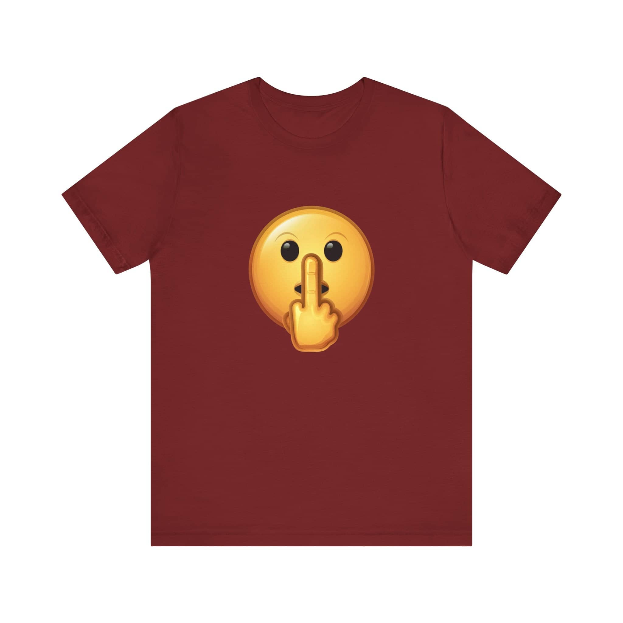 Middle Finger FU Shh Silent Protest Emoji Tee (Small Graphic)