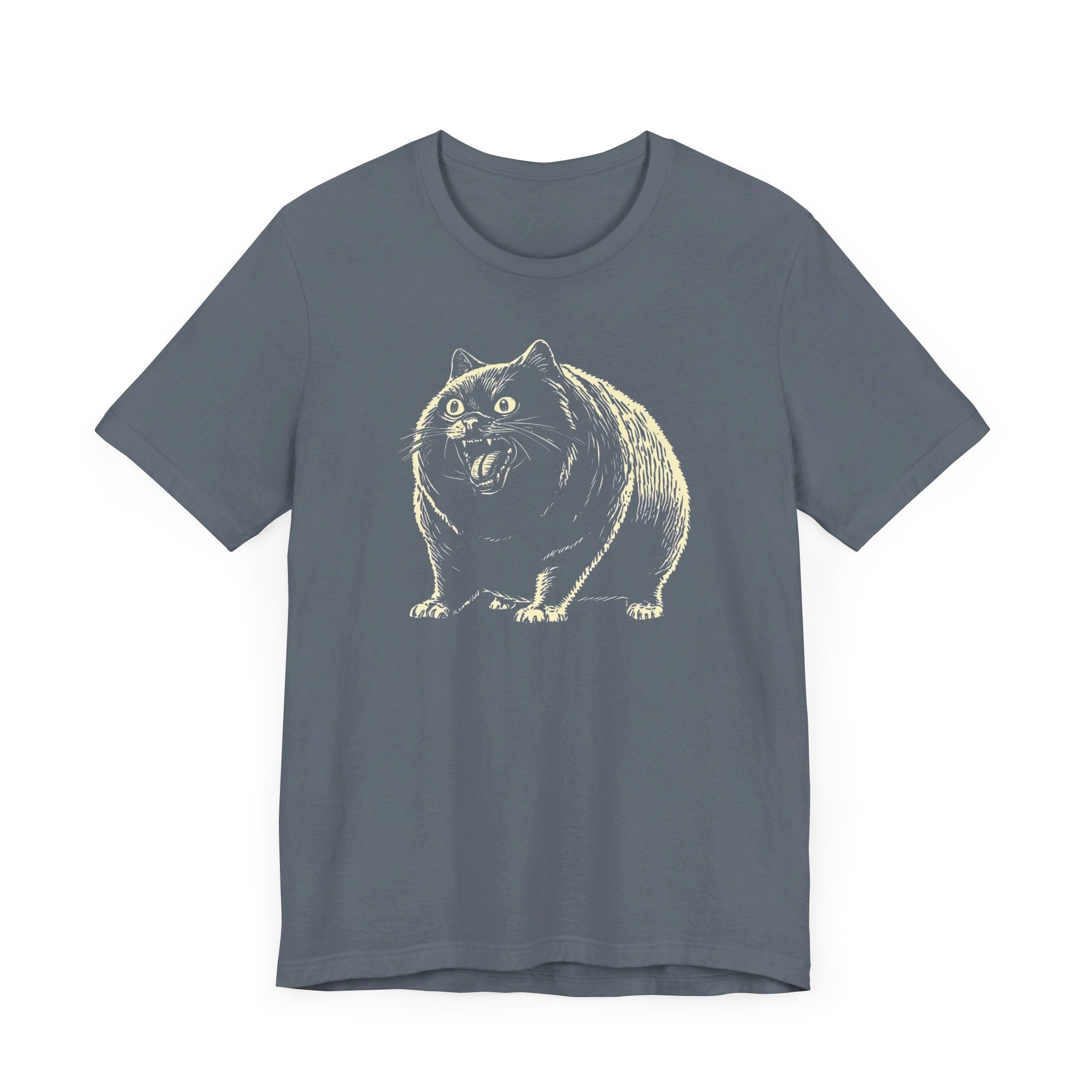Surprised Black Cat Graphic T-Shirt