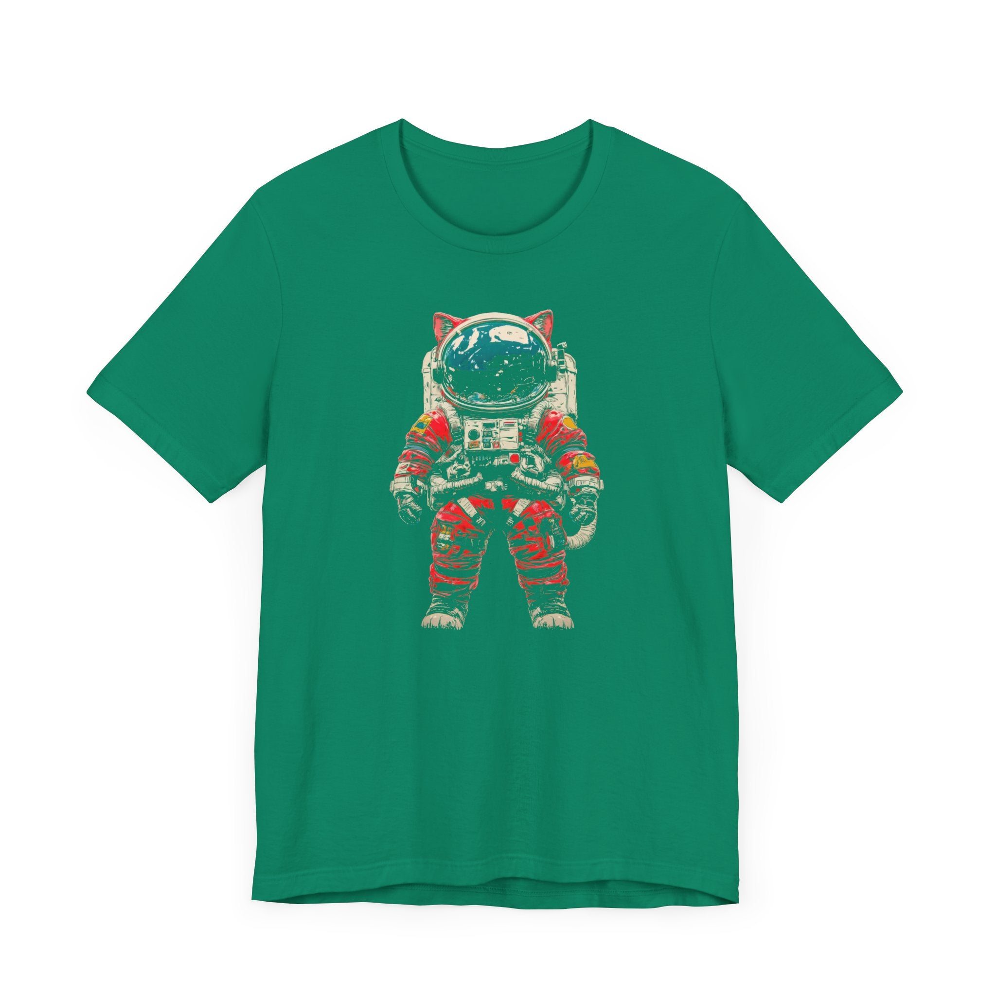 Helmeted Cat Astronaut Graphic Tee