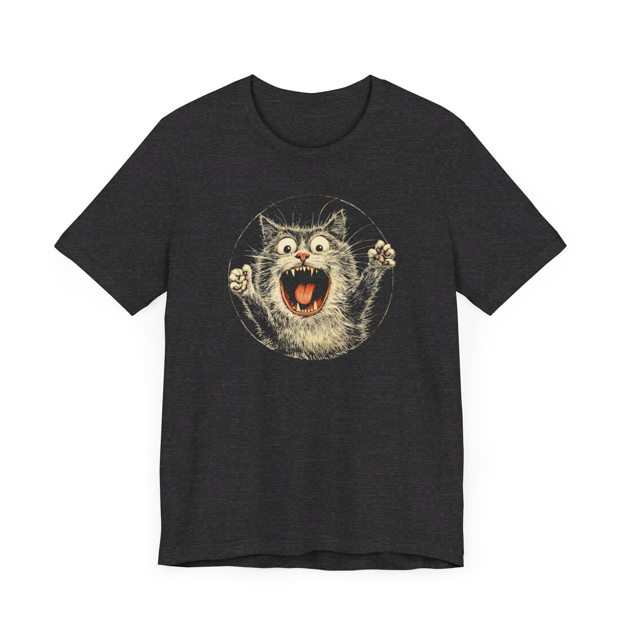 Fierce Cat Graphic Tee – Vintage Style Cat Lover Shirt