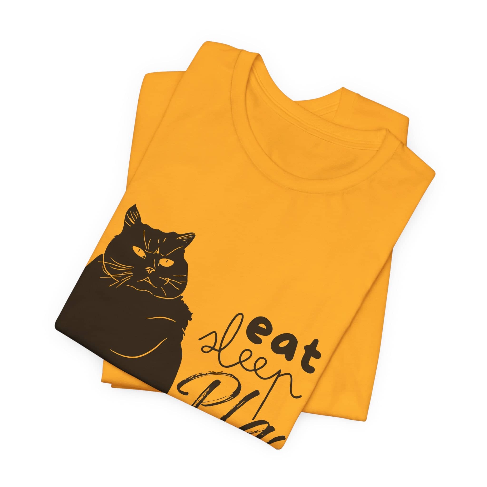 Cat's Daily Mantra - 'Eat Sleep Play Repeat' Casual T-Shirt Unisex Jersey Short Sleeve Tee