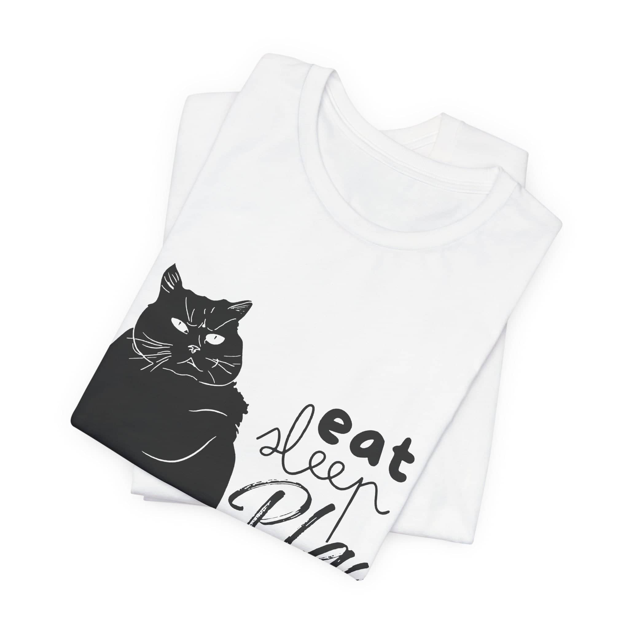 Cat's Daily Mantra - 'Eat Sleep Play Repeat' Casual T-Shirt Unisex Jersey Short Sleeve Tee