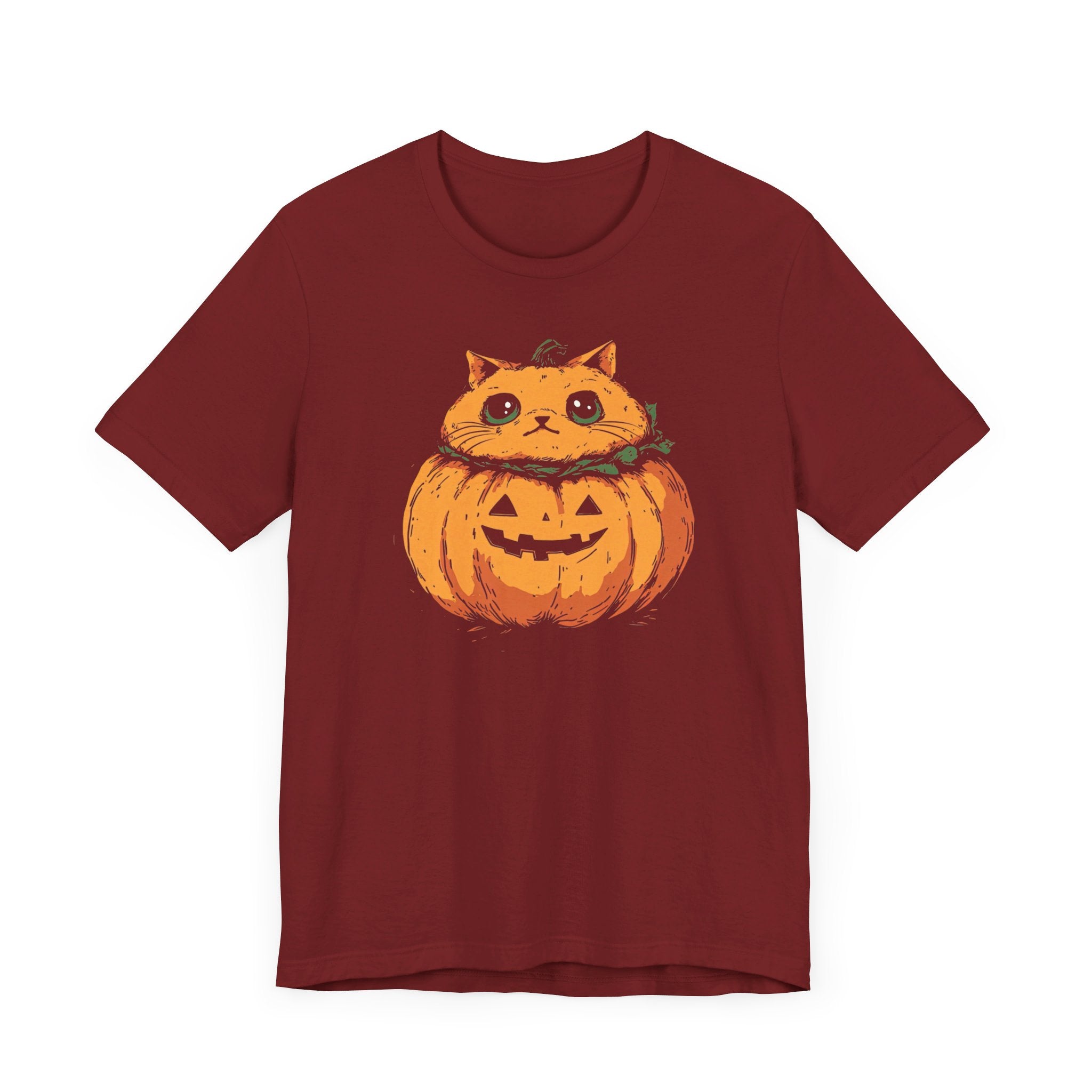 Pumpkin Cat T-Shirt - Cute Halloween Jack-o’-Lantern Kitty Design
