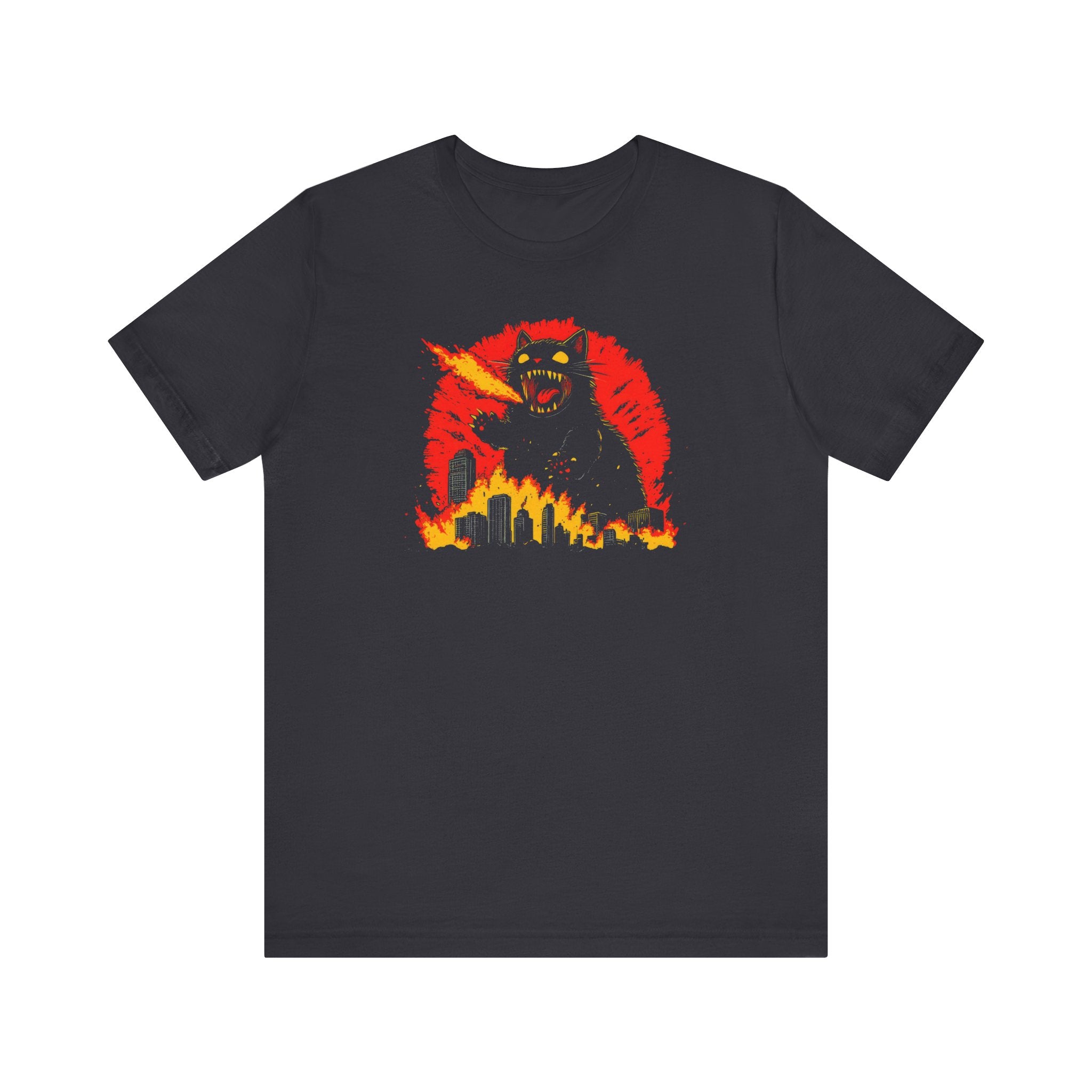Catzilla Firestorm T-Shirt Fierce Cat Flame Attack Design