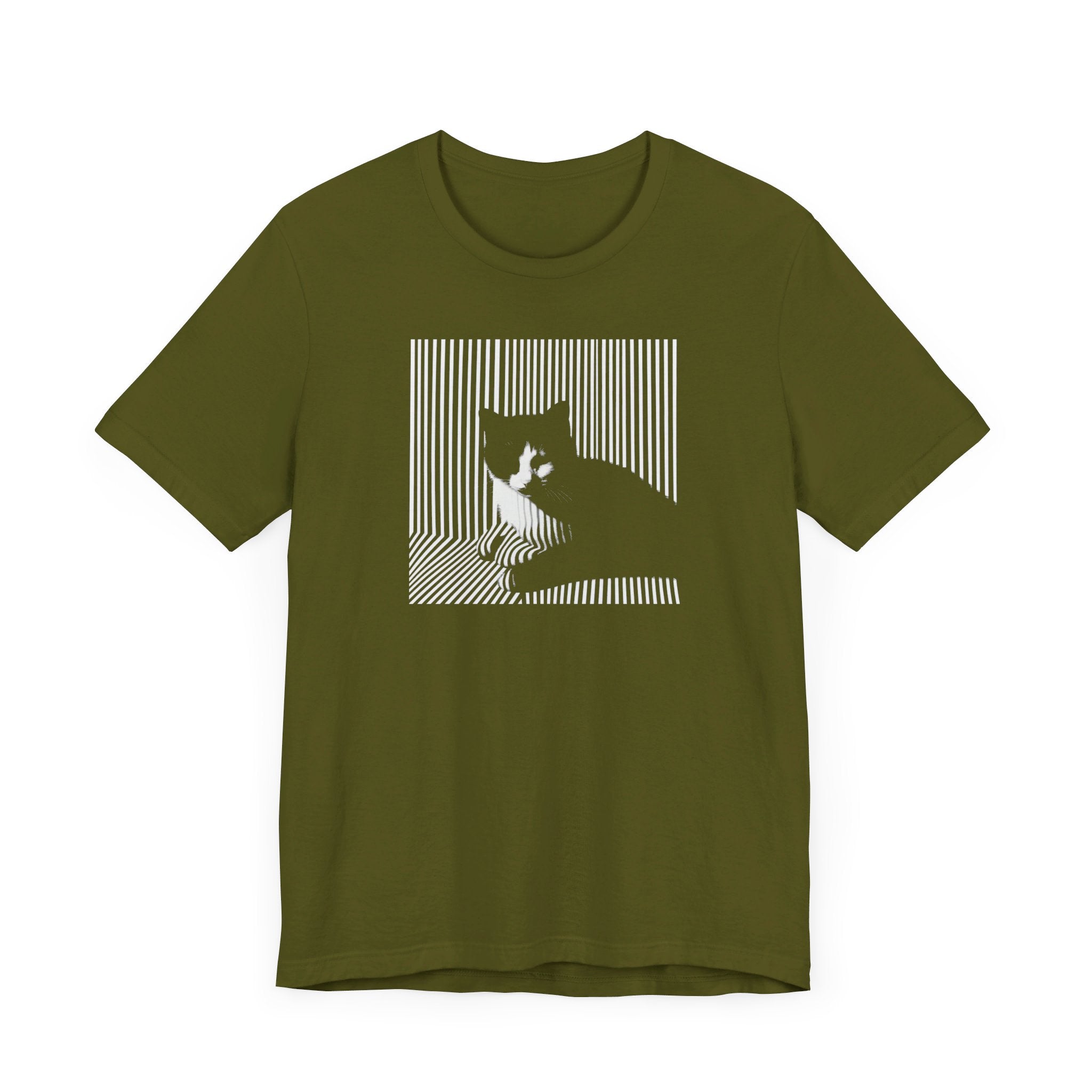 Abstract Black Cat Graphic Tee – Modern Minimalist Cat Lover Shirt