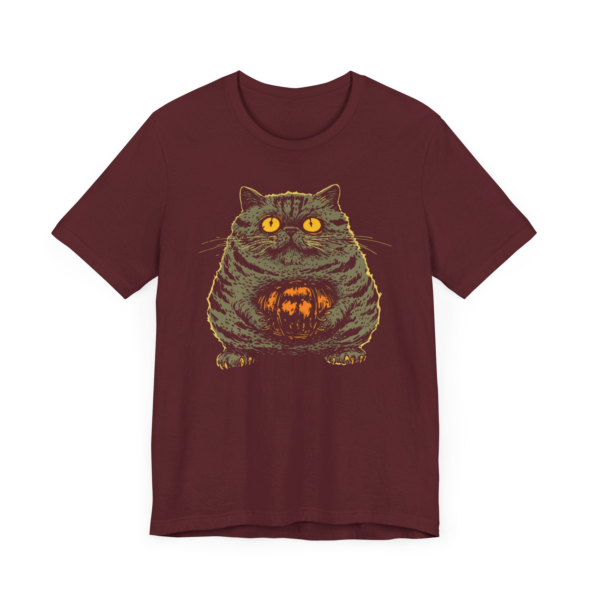 Halloween Cat with Pumpkin T-Shirt Funny Spooky Design