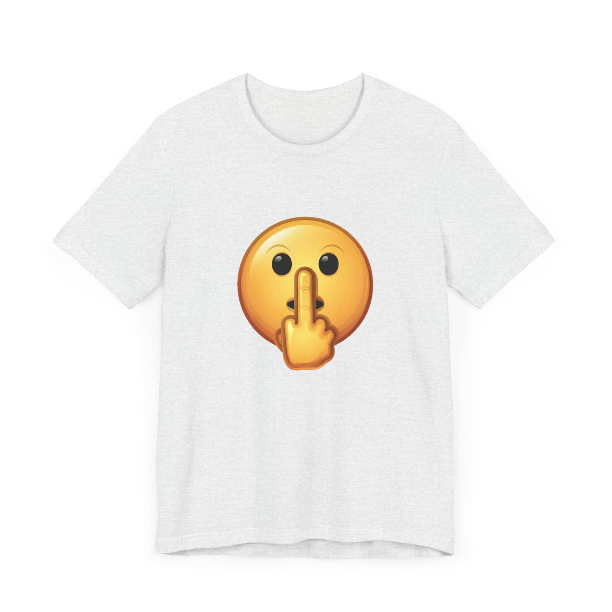 Middle Finger FU Shh Silent Protest Emoji Tee (Small Graphic)