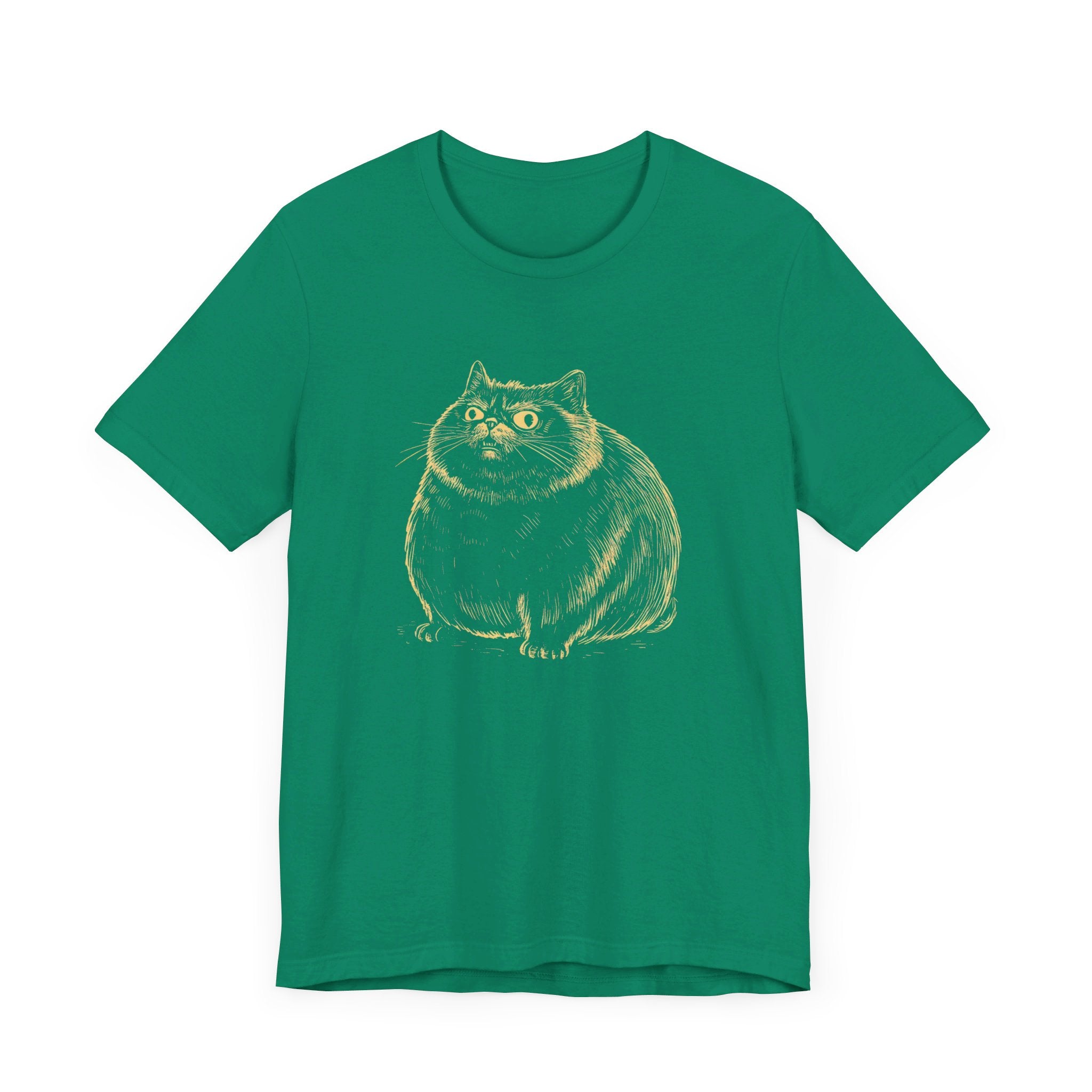 Cute Chubby Cat Illustration T-Shirt – Adorable Kitty Lover Tee