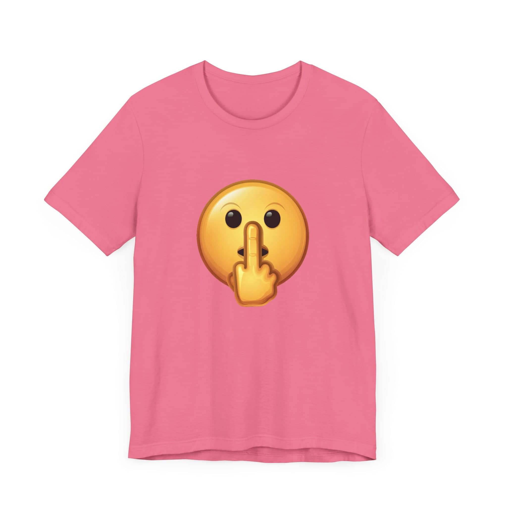 Middle Finger FU Shh Silent Protest Emoji Tee (Small Graphic)