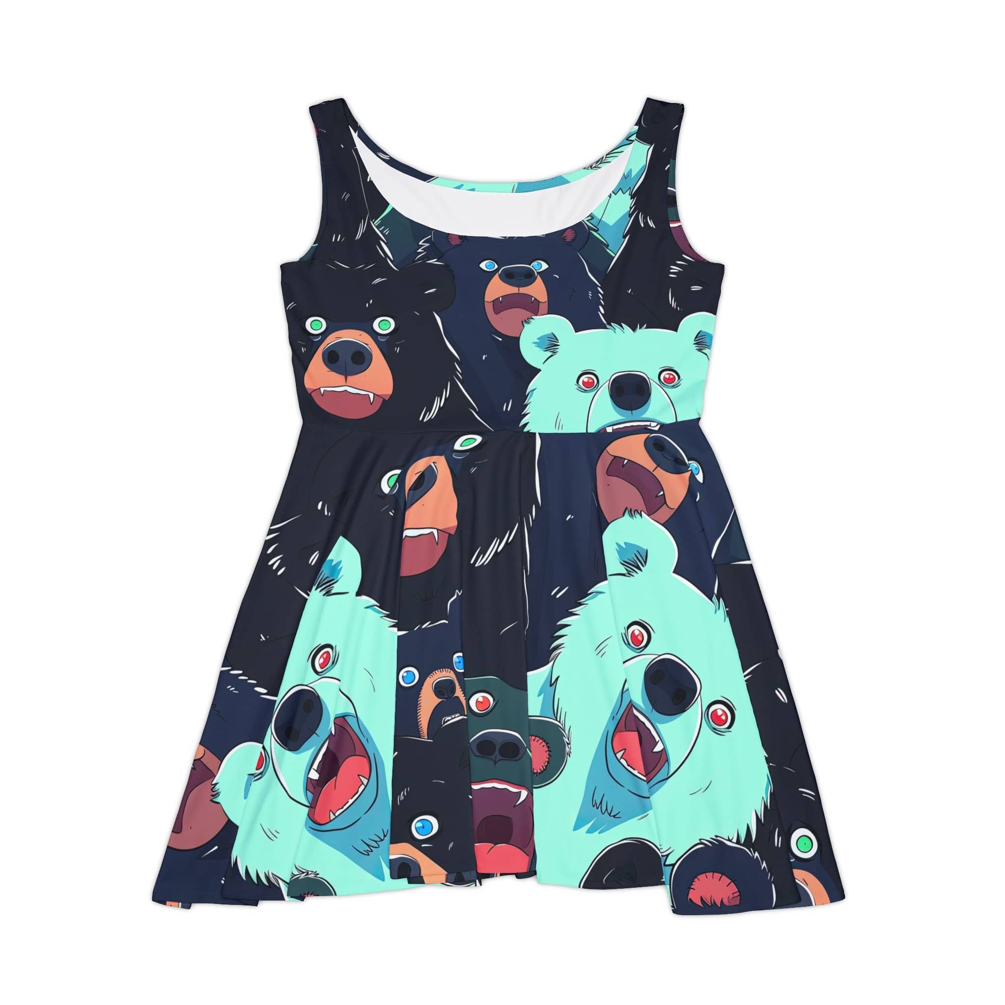 Whimsical Bears A-Line Women's Skater Dress (AOP)