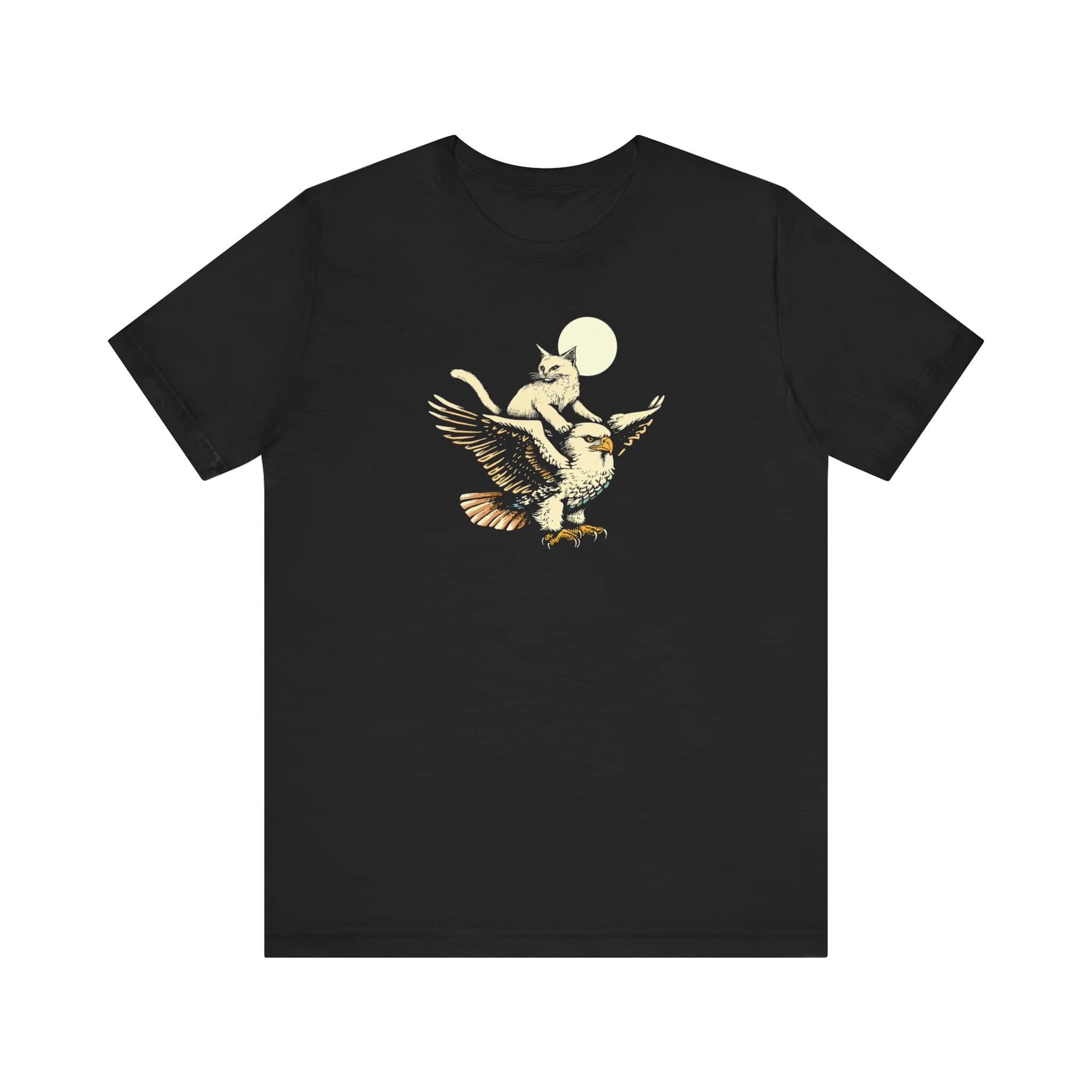 Cat Riding Eagle Vintage Style T-Shirt