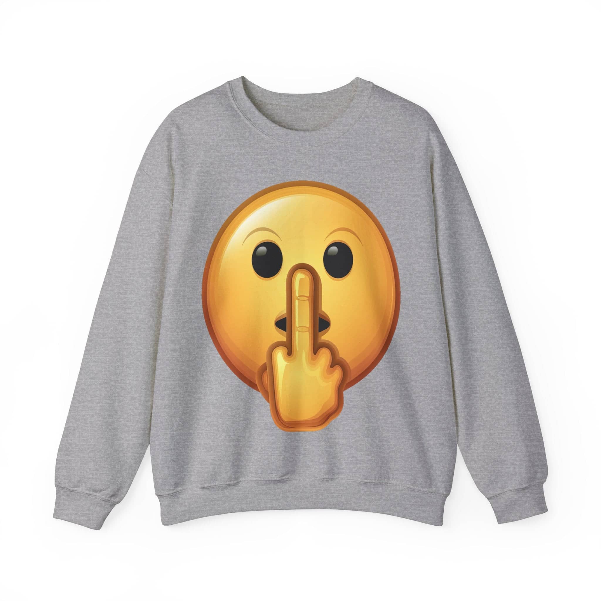 Middle Finger FU Shh Silent Protest Emoji Unisex Heavy Blend™ Crewneck Sweatshirt