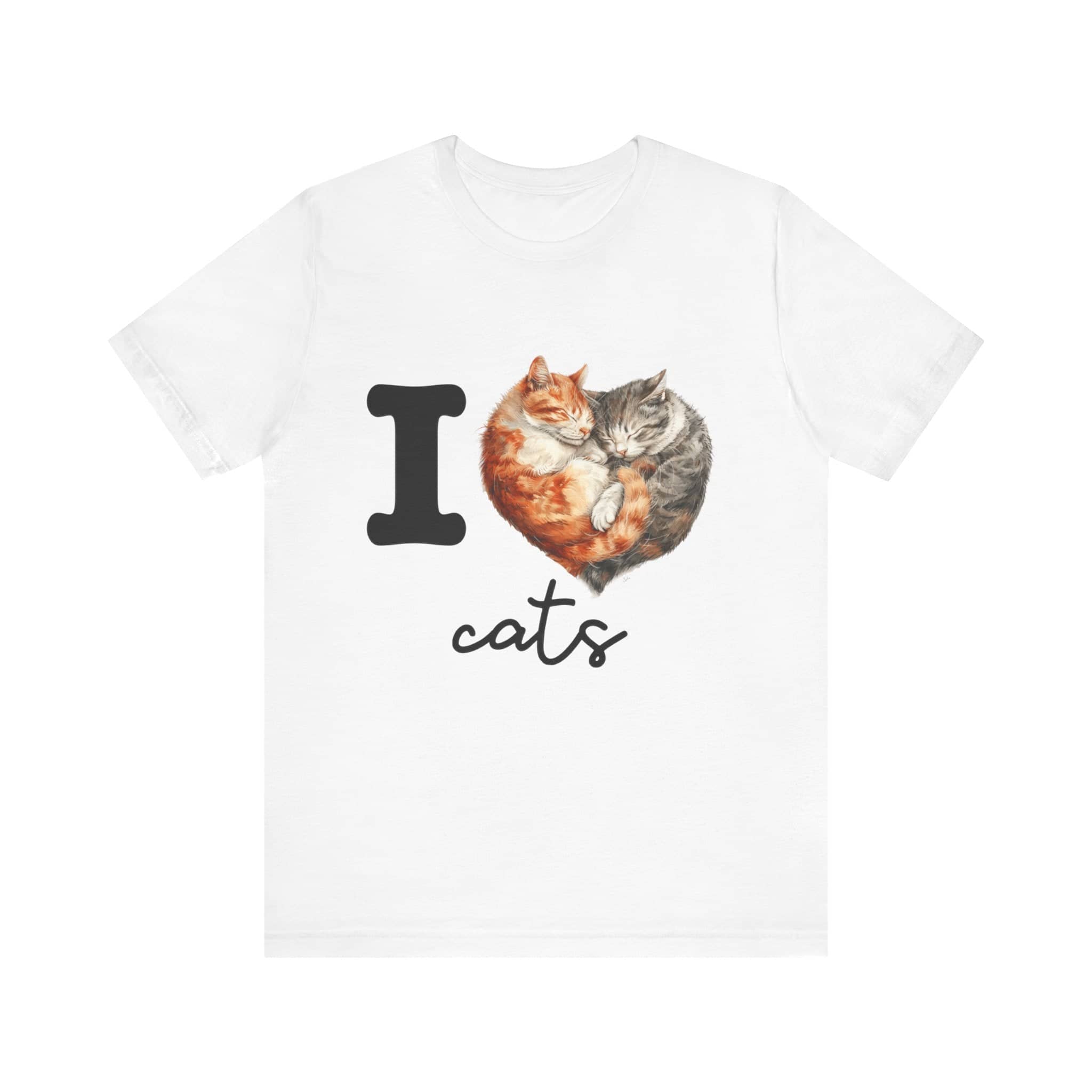 Feline Affection Tee - 'I Heart Cats' Cuddle Short Sleeve Tee