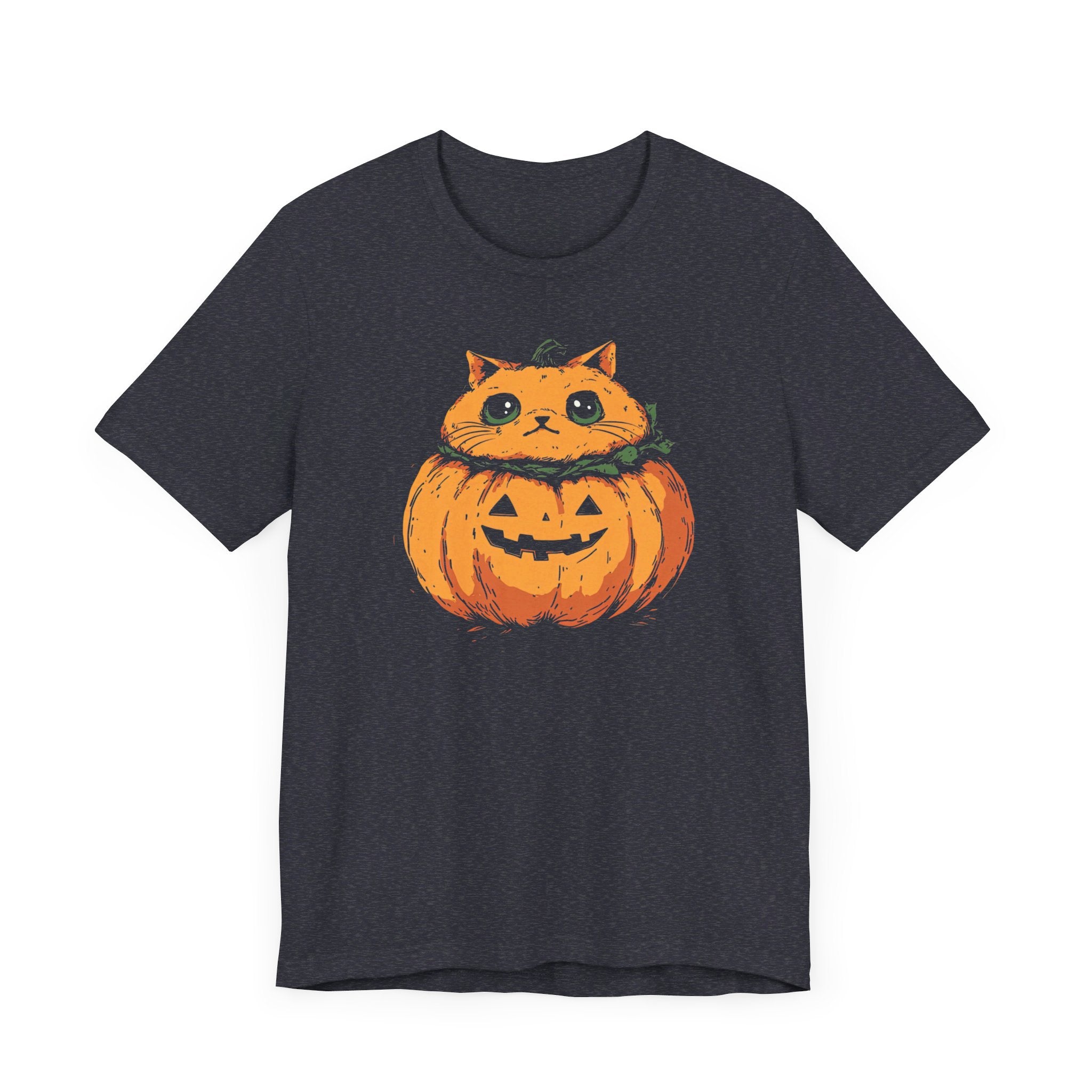 Pumpkin Cat T-Shirt - Cute Halloween Jack-o’-Lantern Kitty Design