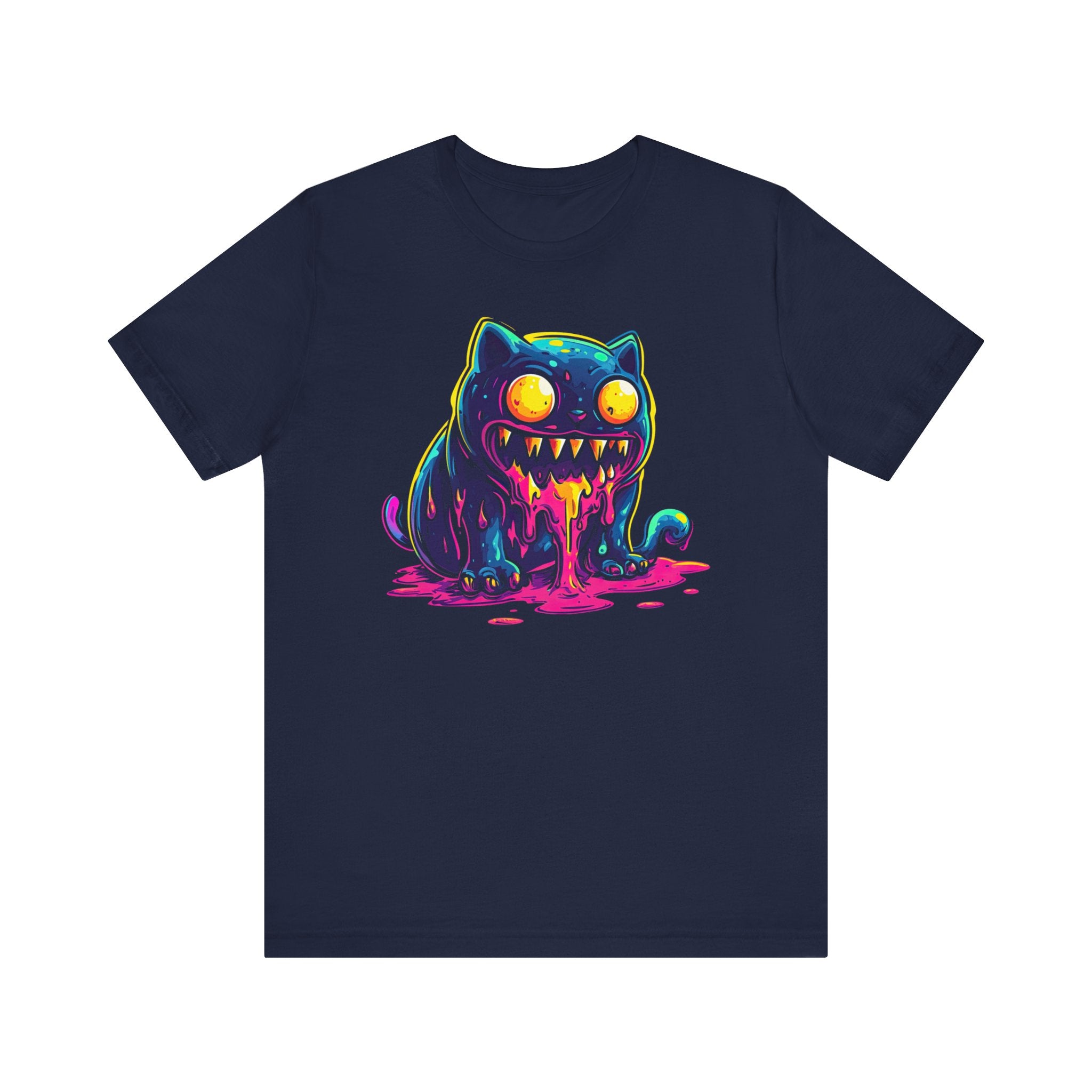 Neon Monster Cat T-Shirt Bold and Quirky Design