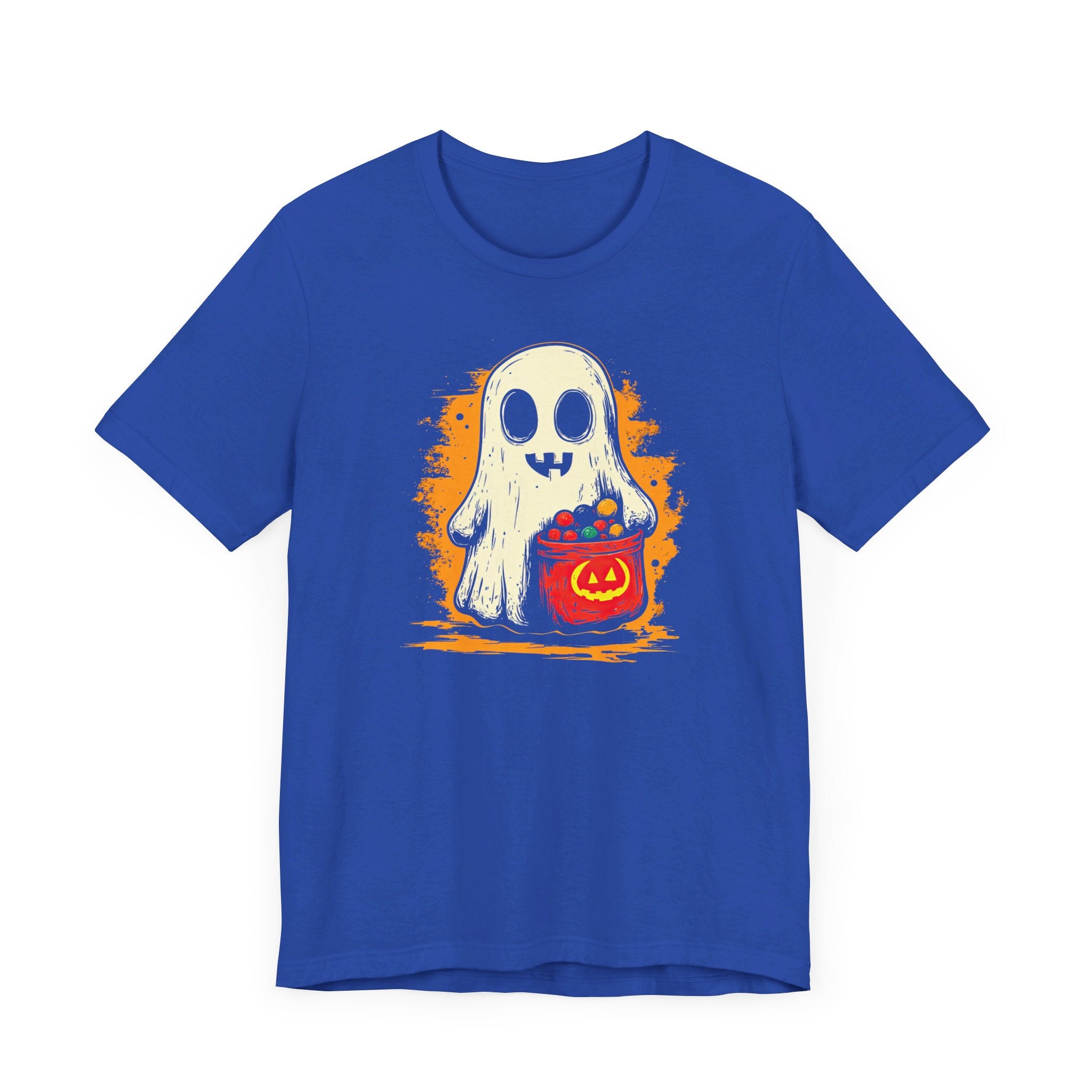 Cute Ghost Halloween Graphic Tee – Spooky Pumpkin Candy Design Shirt