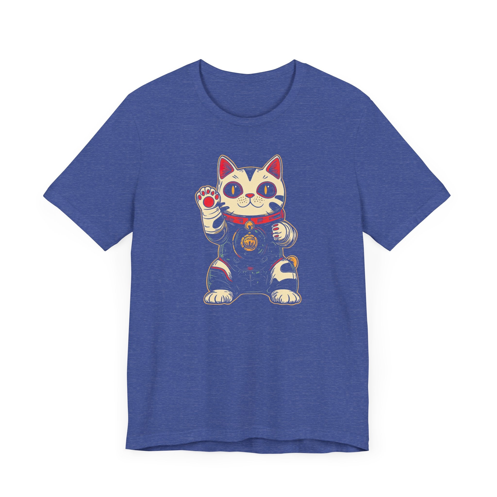 Lucky Cat Robot T-Shirt - Futuristic Maneki-Neko Design