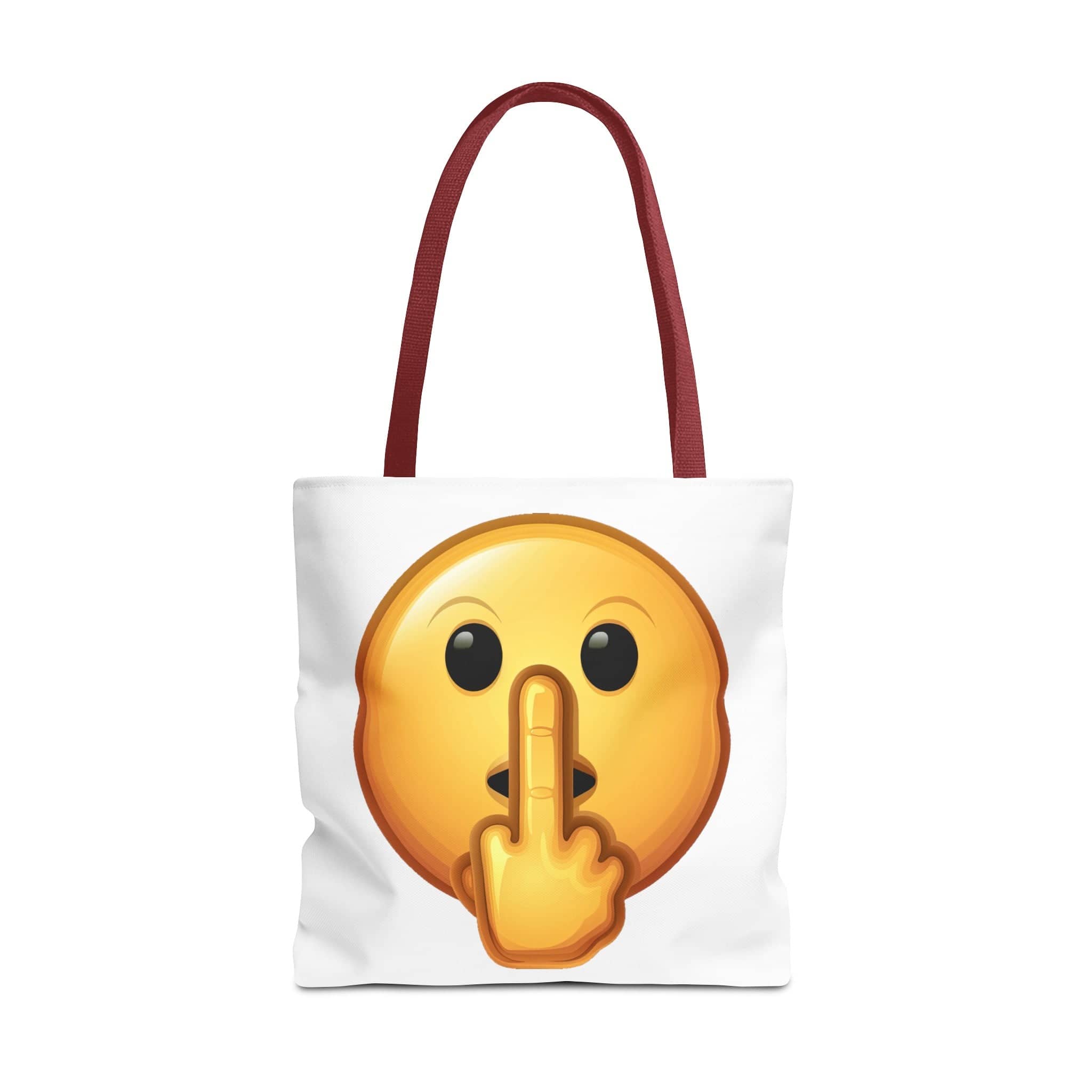 Middle Finger FU Shh Silent Protest Emoji Tote Bag (AOP)