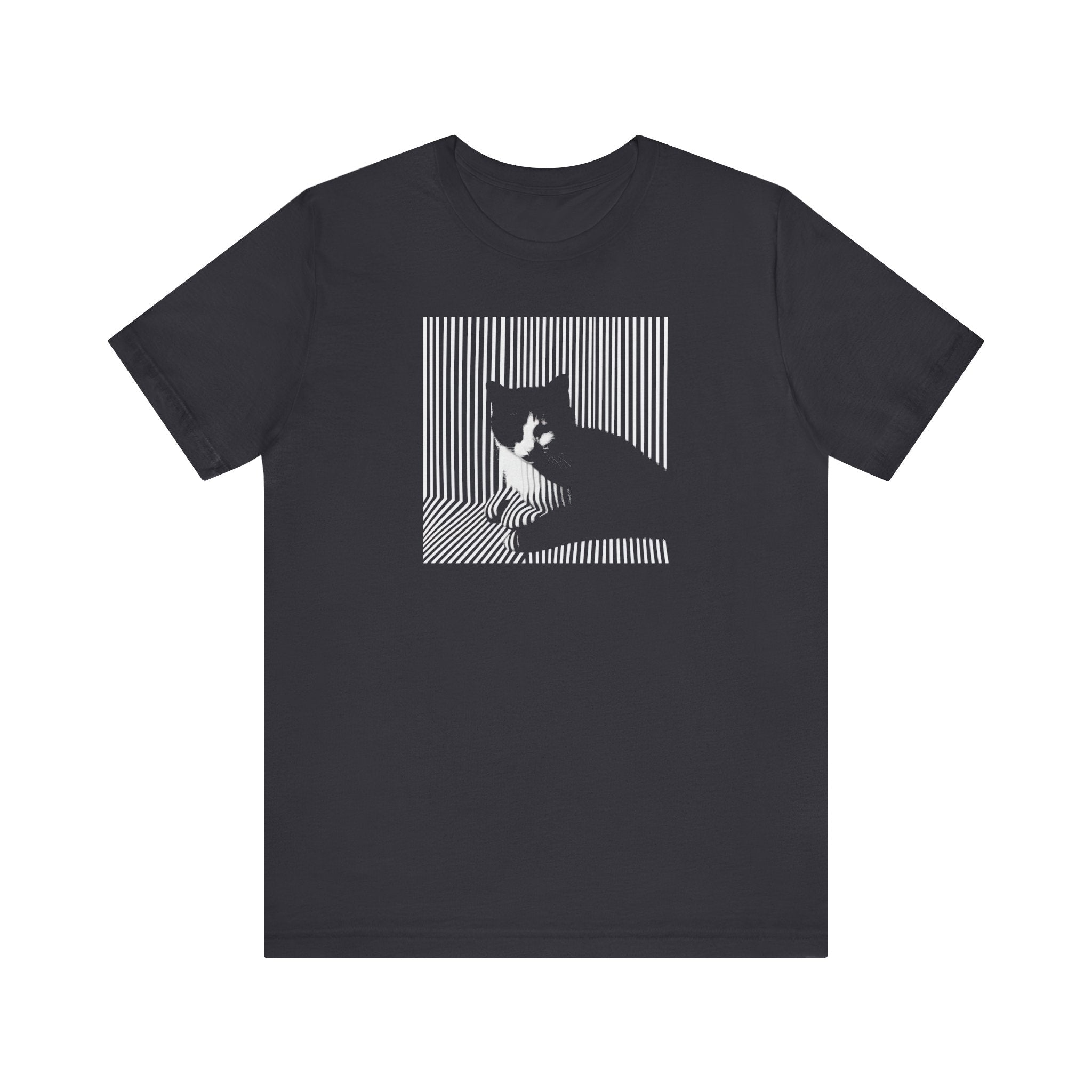 Abstract Black Cat Graphic Tee – Modern Minimalist Cat Lover Shirt