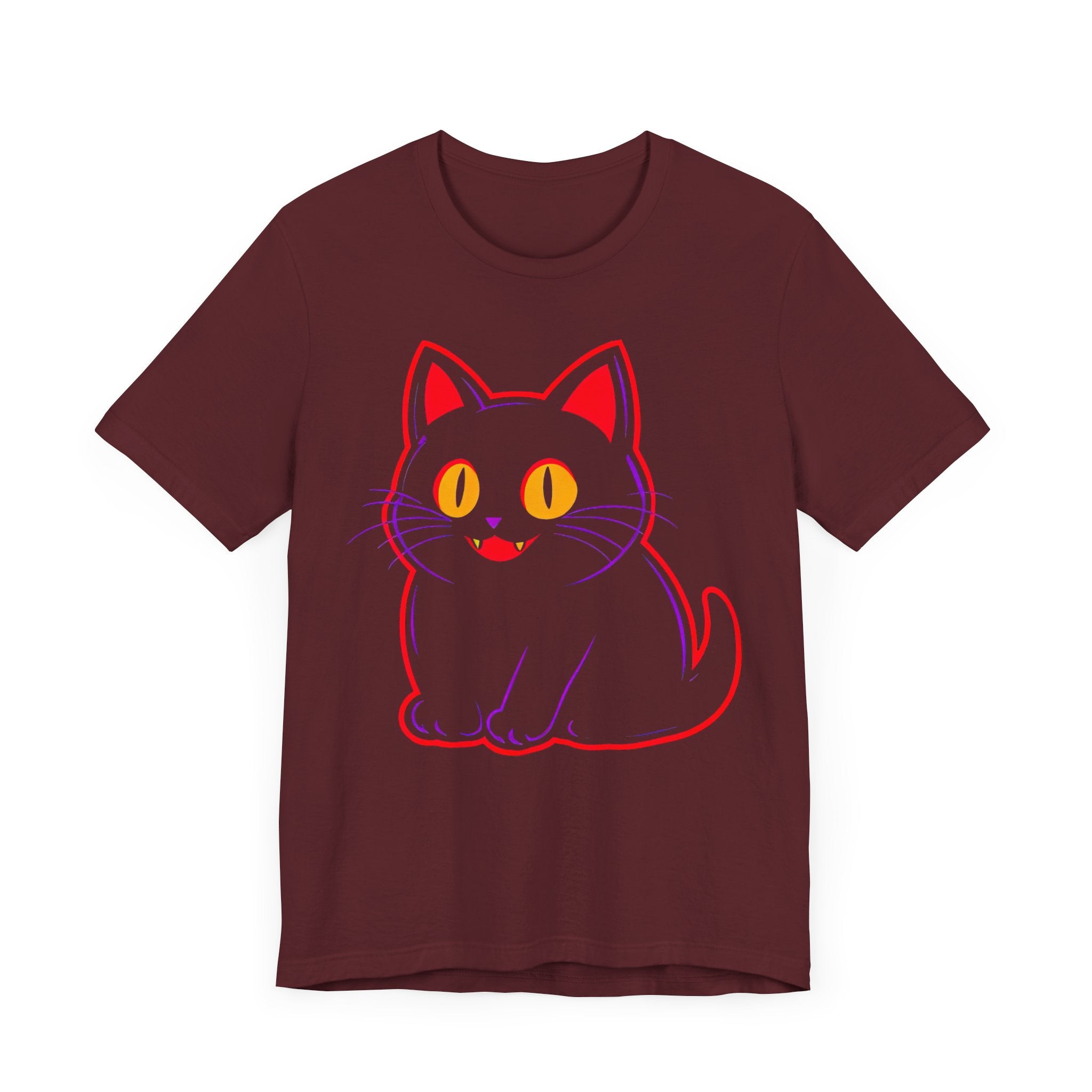 Neon Black Cat Graphic Tee