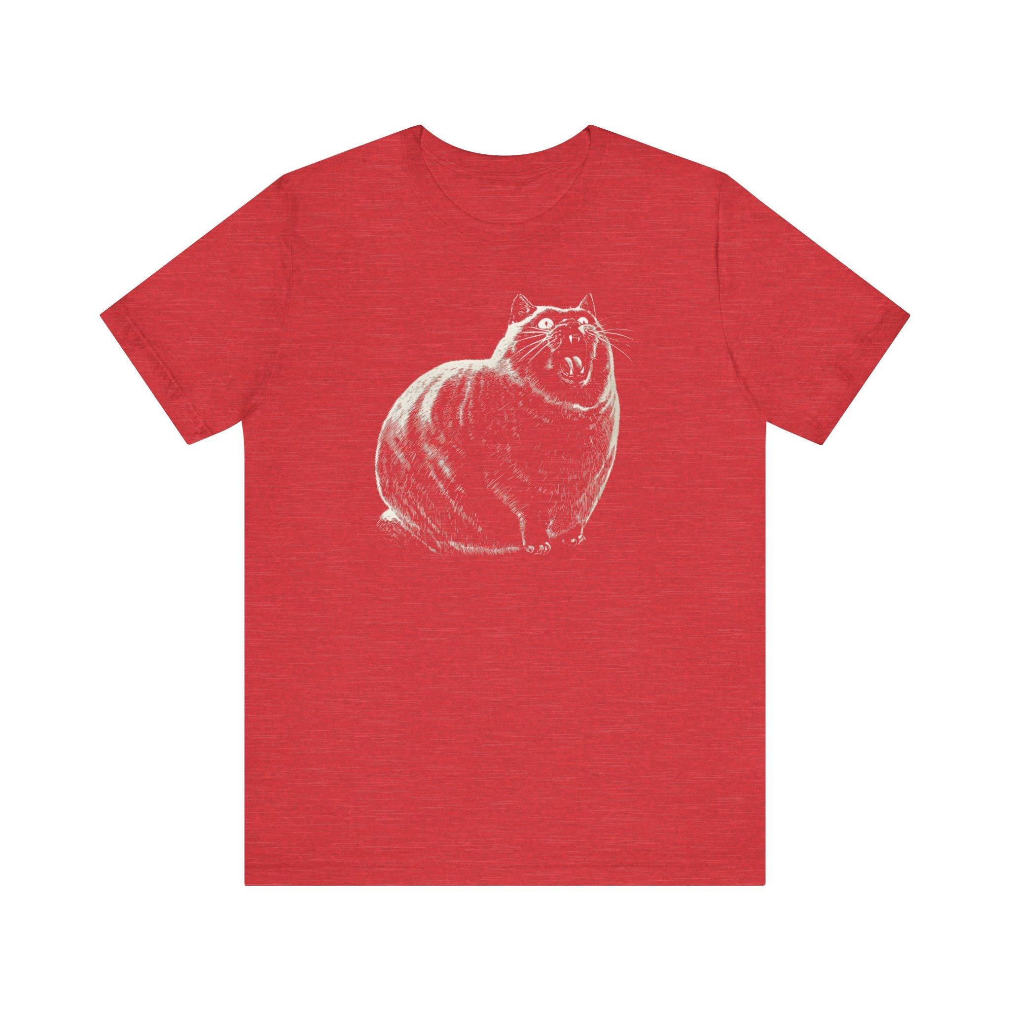 Yowling Chonky Cat Graphic T-Shirt Funny Cat Lover Tee