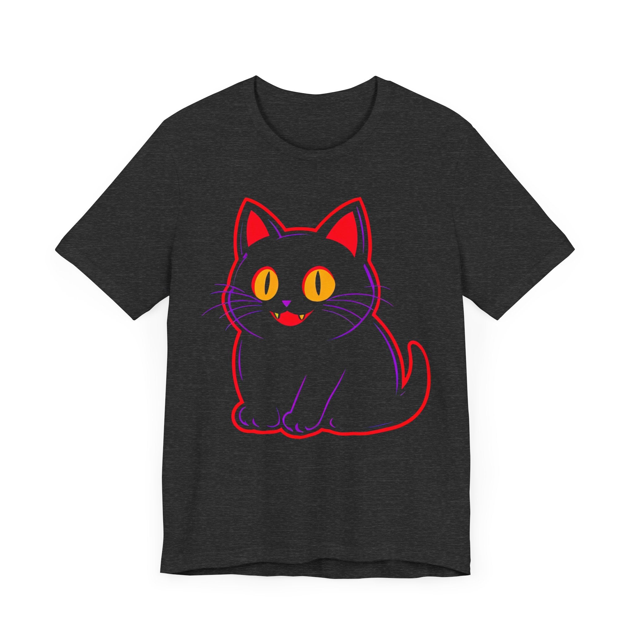 Neon Black Cat Graphic Tee