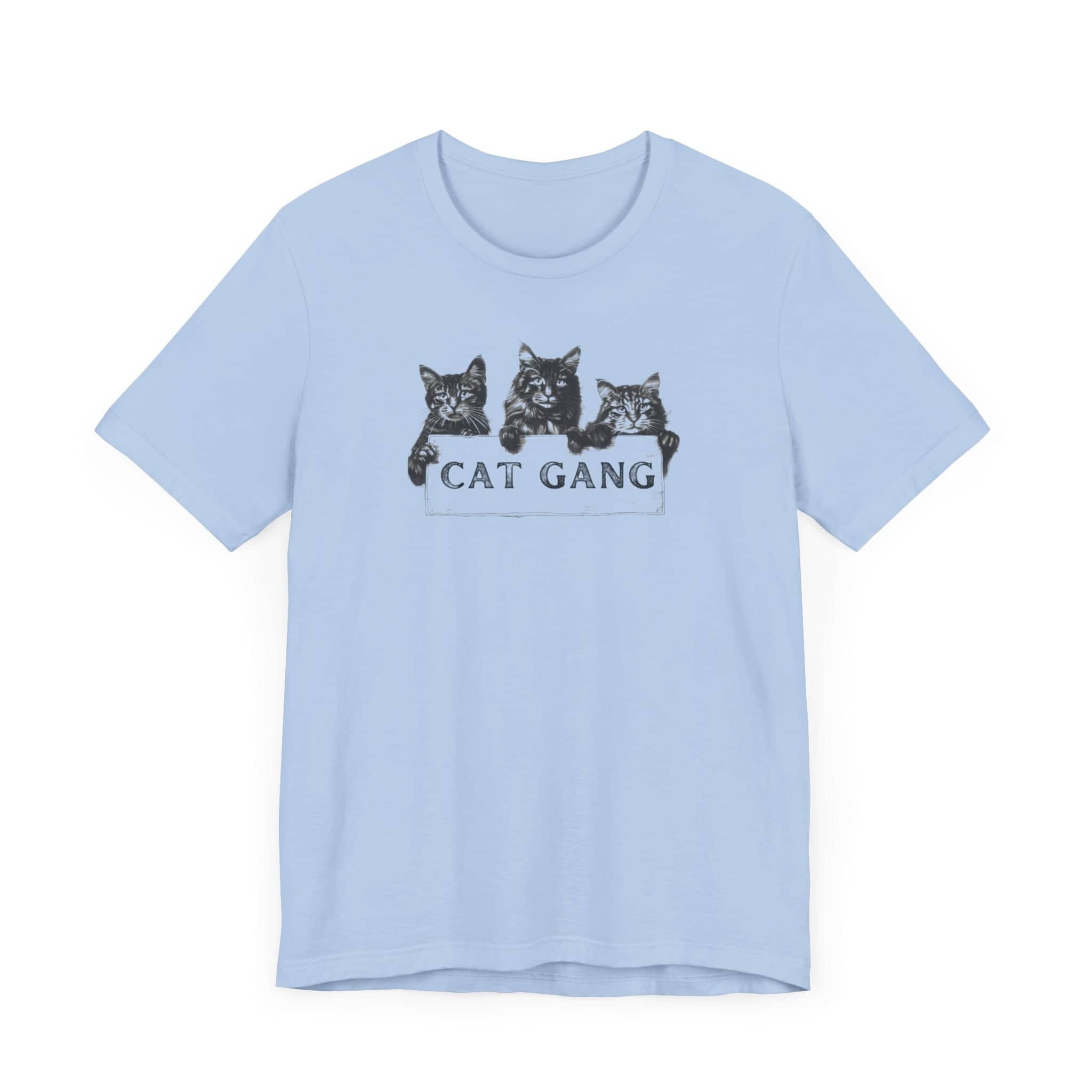 Cat Gang Shirt Funny Cat Lover Unisex Jersey Short Sleeve Tee