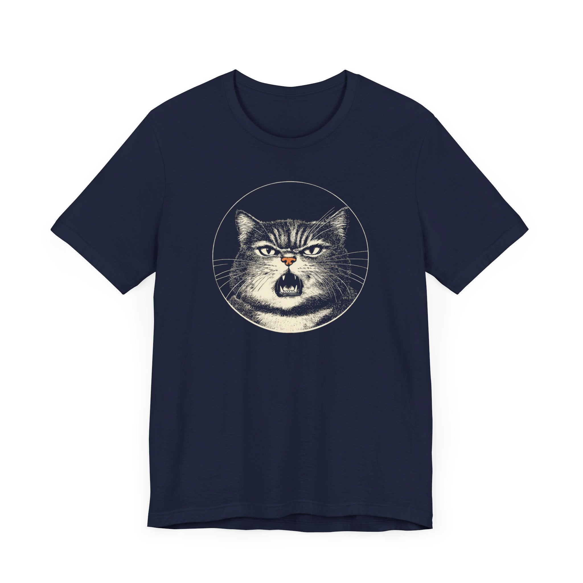 Angry Cat Graphic Tee – Vintage Style Cat Lover Shirt