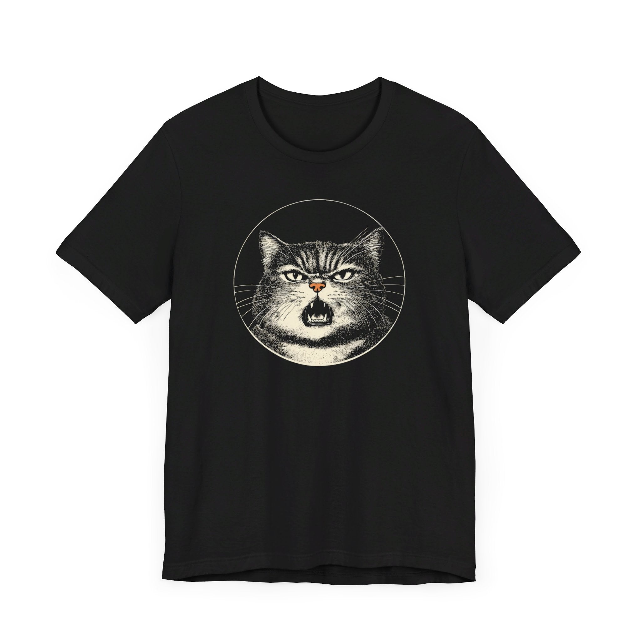Angry Cat Graphic Tee – Vintage Style Cat Lover Shirt