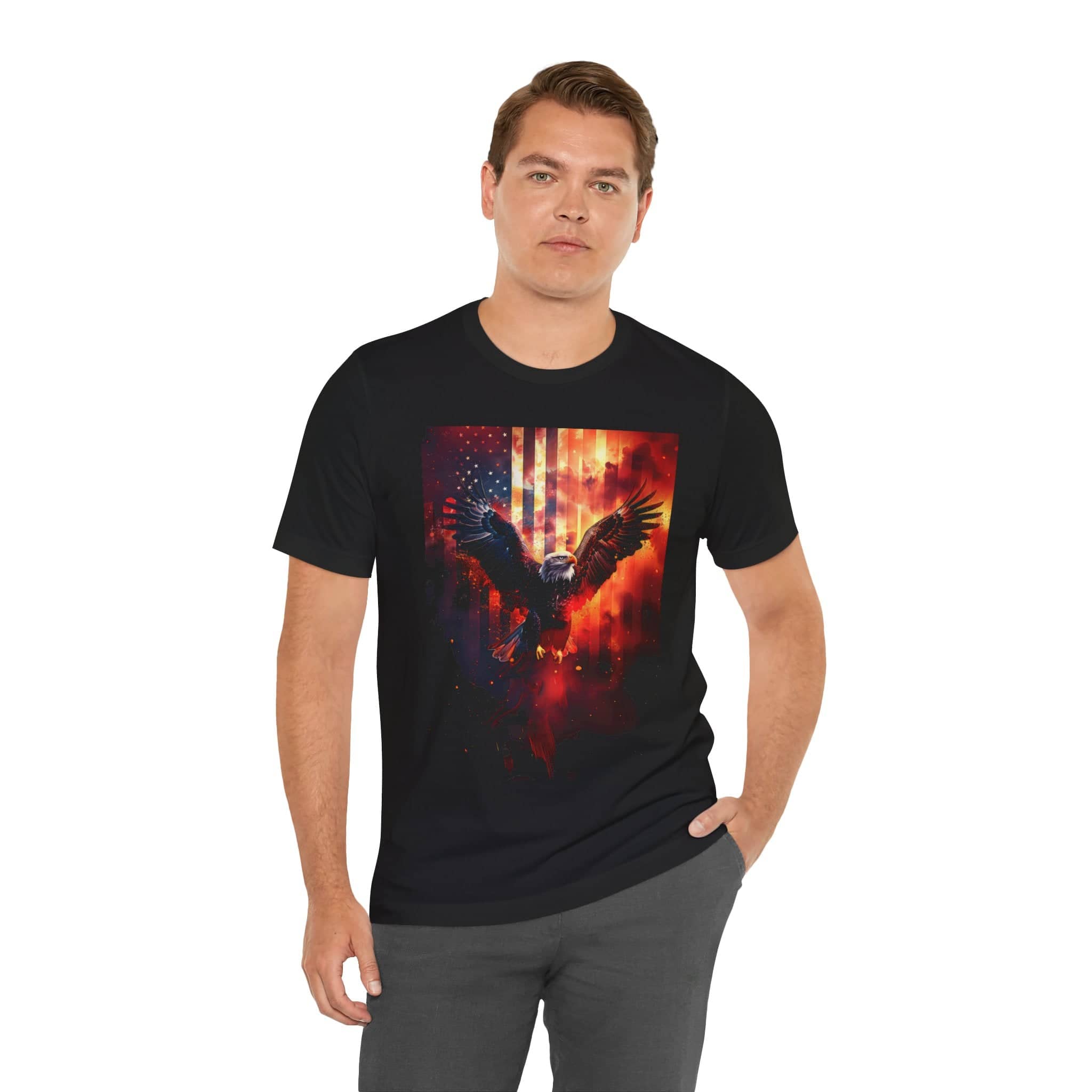 Majestic Flight: Liberty Eagle T-Shirt Unisex Jersey Short Sleeve Tee
