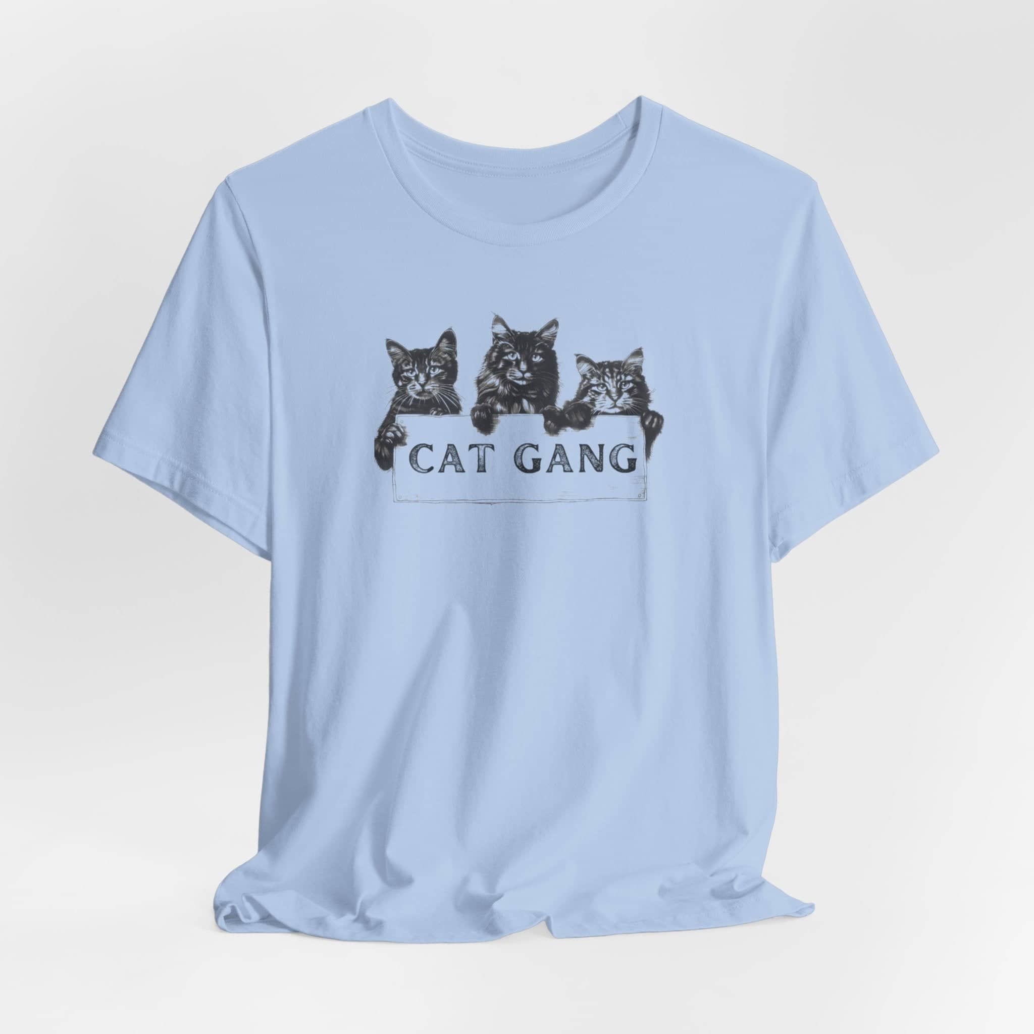 Cat Gang Shirt Funny Cat Lover Unisex Jersey Short Sleeve Tee
