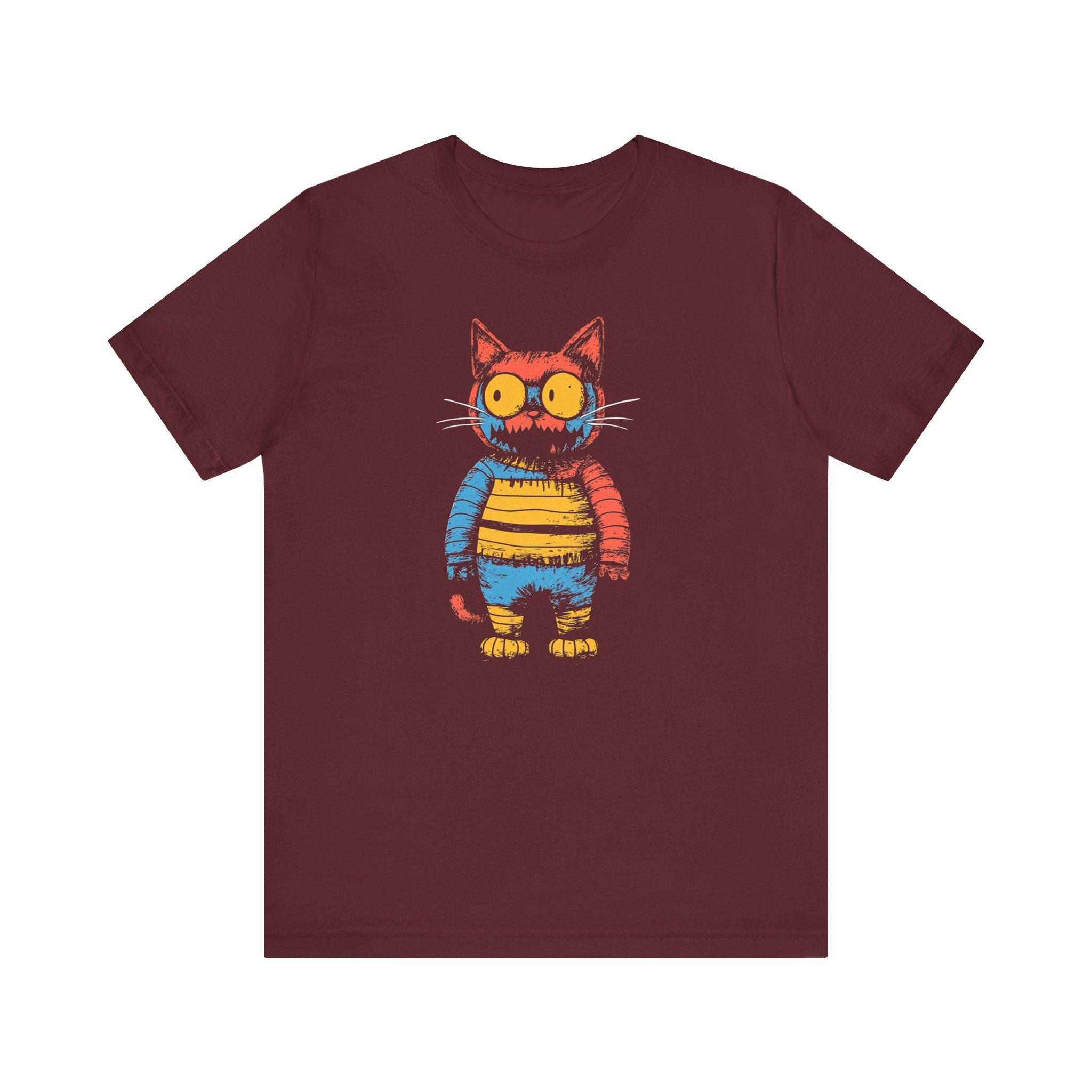 Colorful Striped Cat T-Shirt