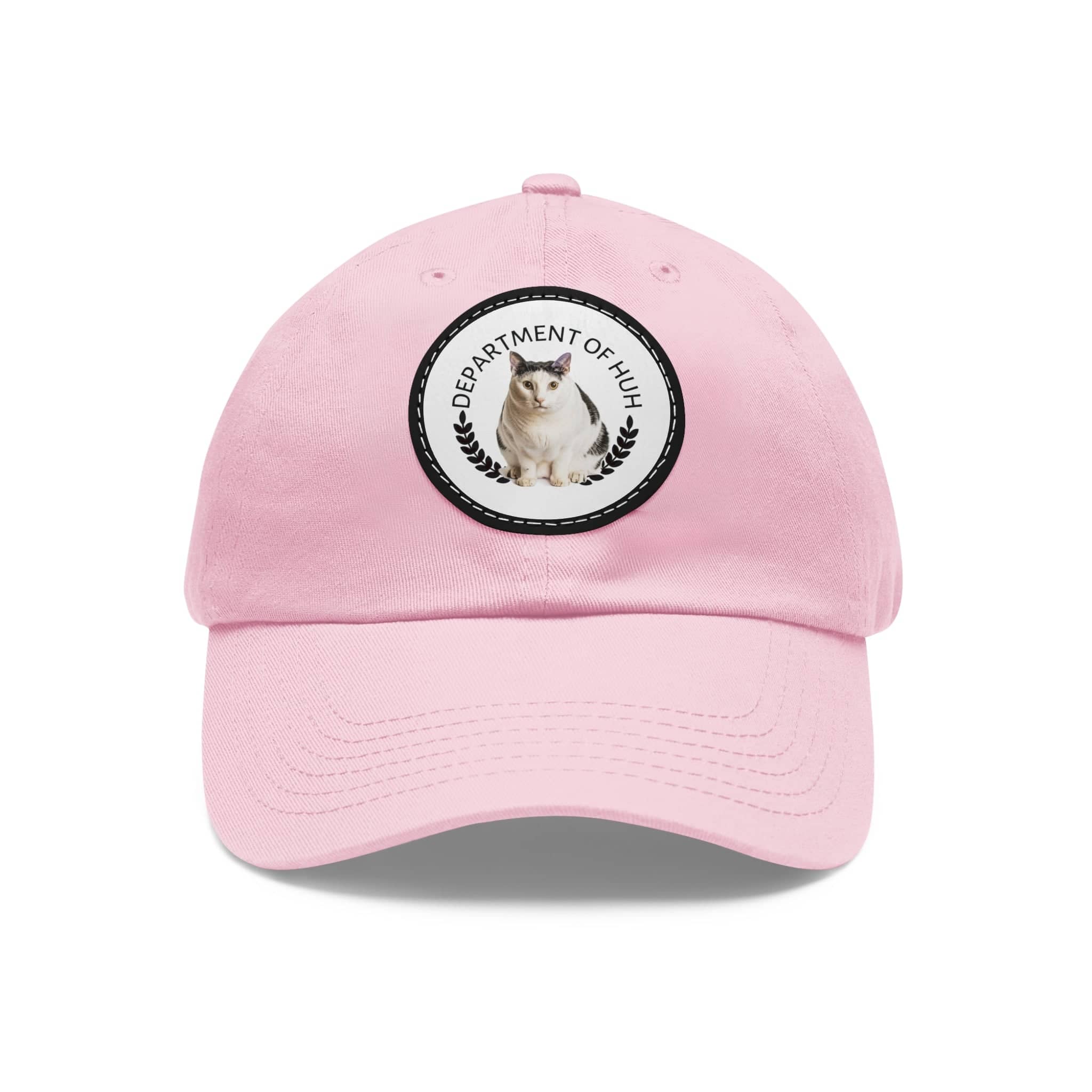 Department of HUH Cat Dad Hat with Leather Patch (Round)