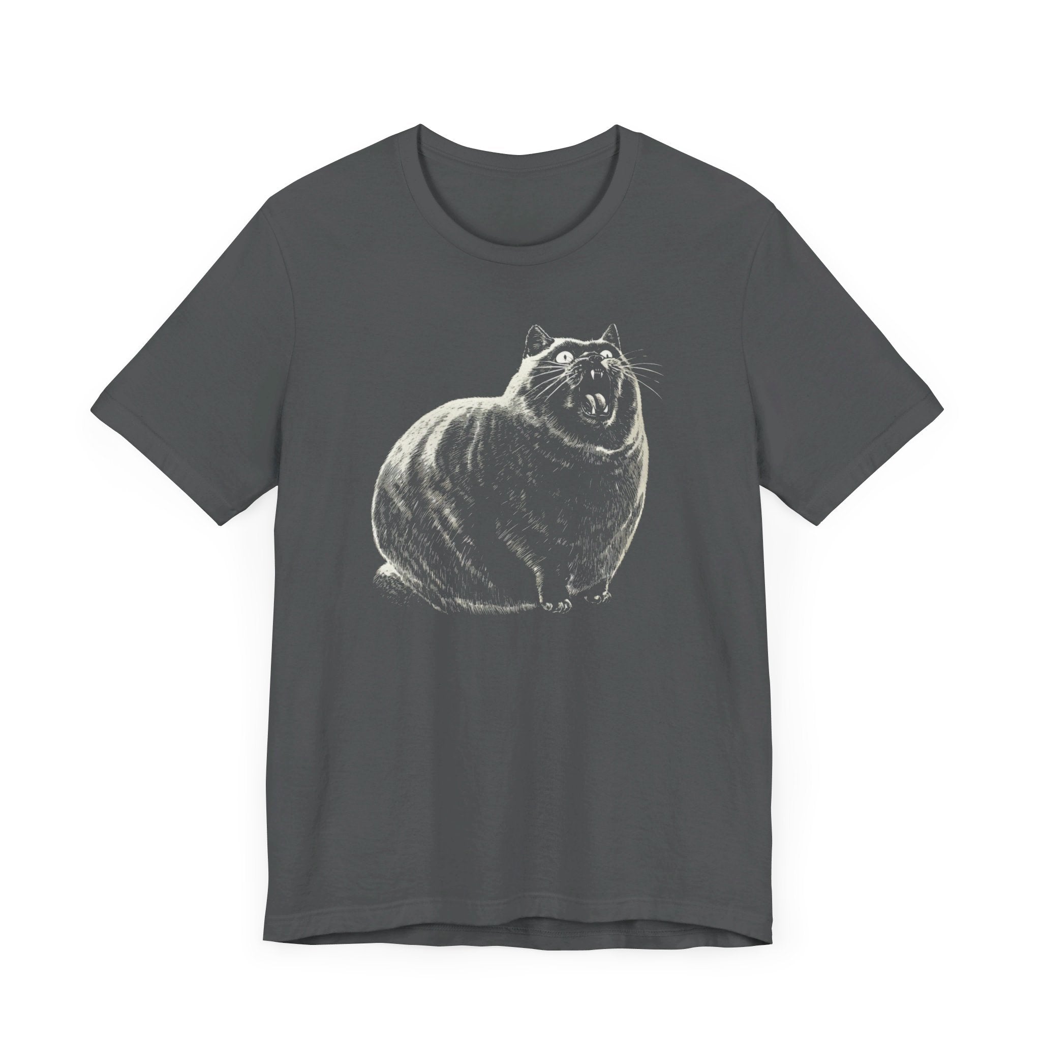 Yowling Chonky Cat Graphic T-Shirt Funny Cat Lover Tee