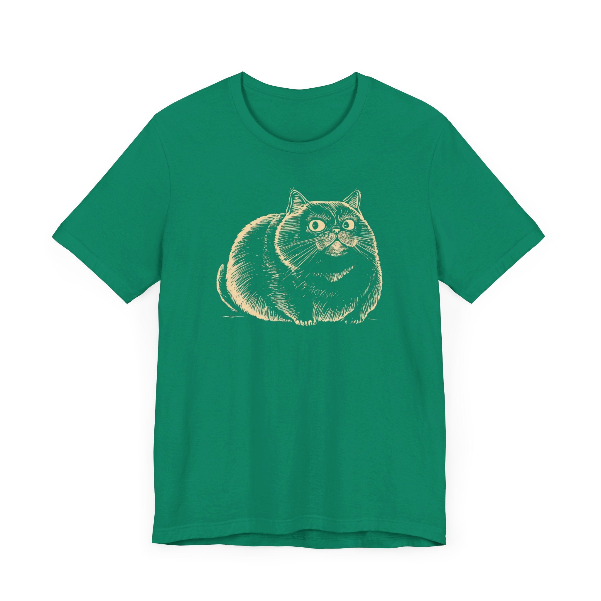 Chubby Cat Illustration T-Shirt