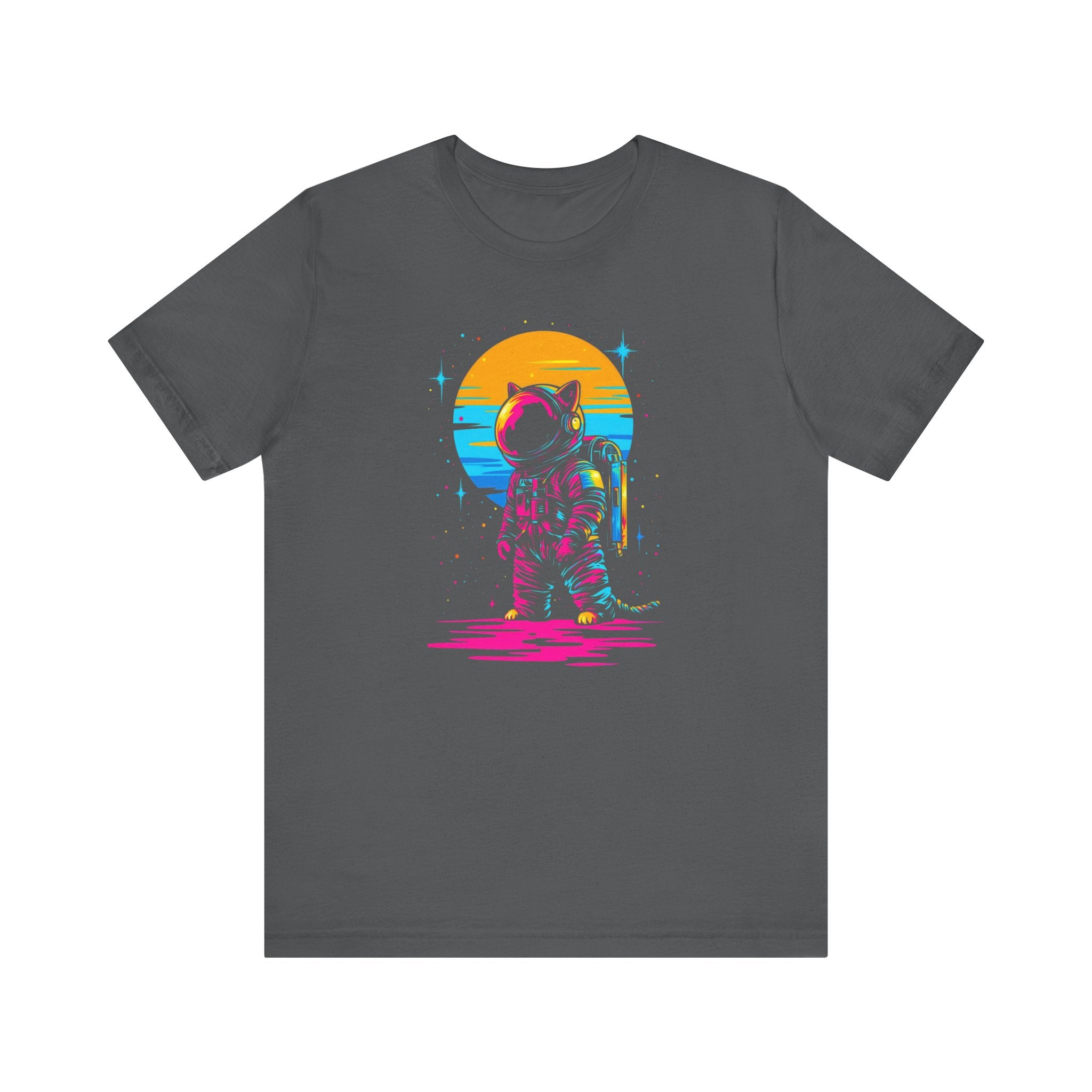 Neon Sunset Astronaut Cat T-Shirt