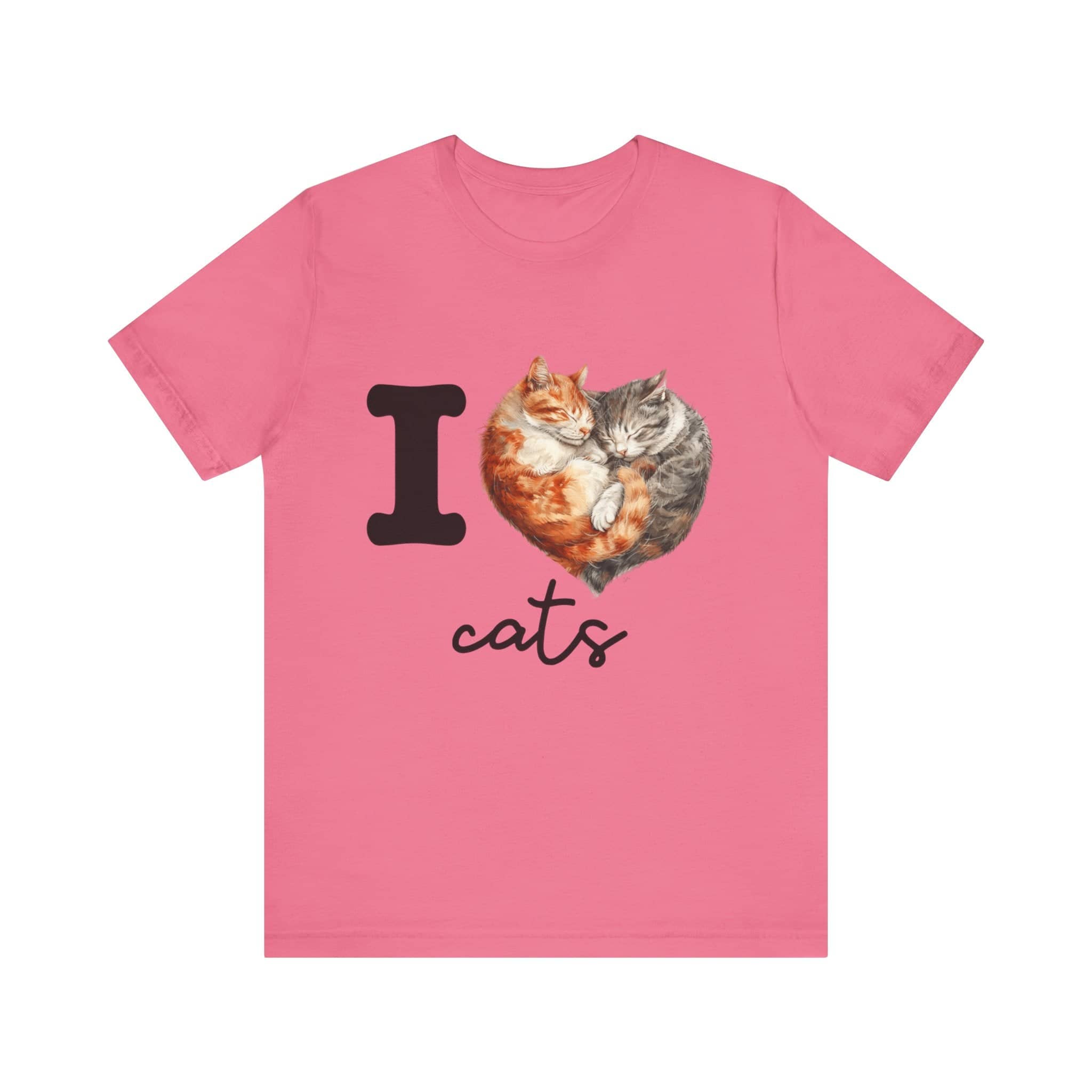 Feline Affection Tee - 'I Heart Cats' Cuddle Short Sleeve Tee
