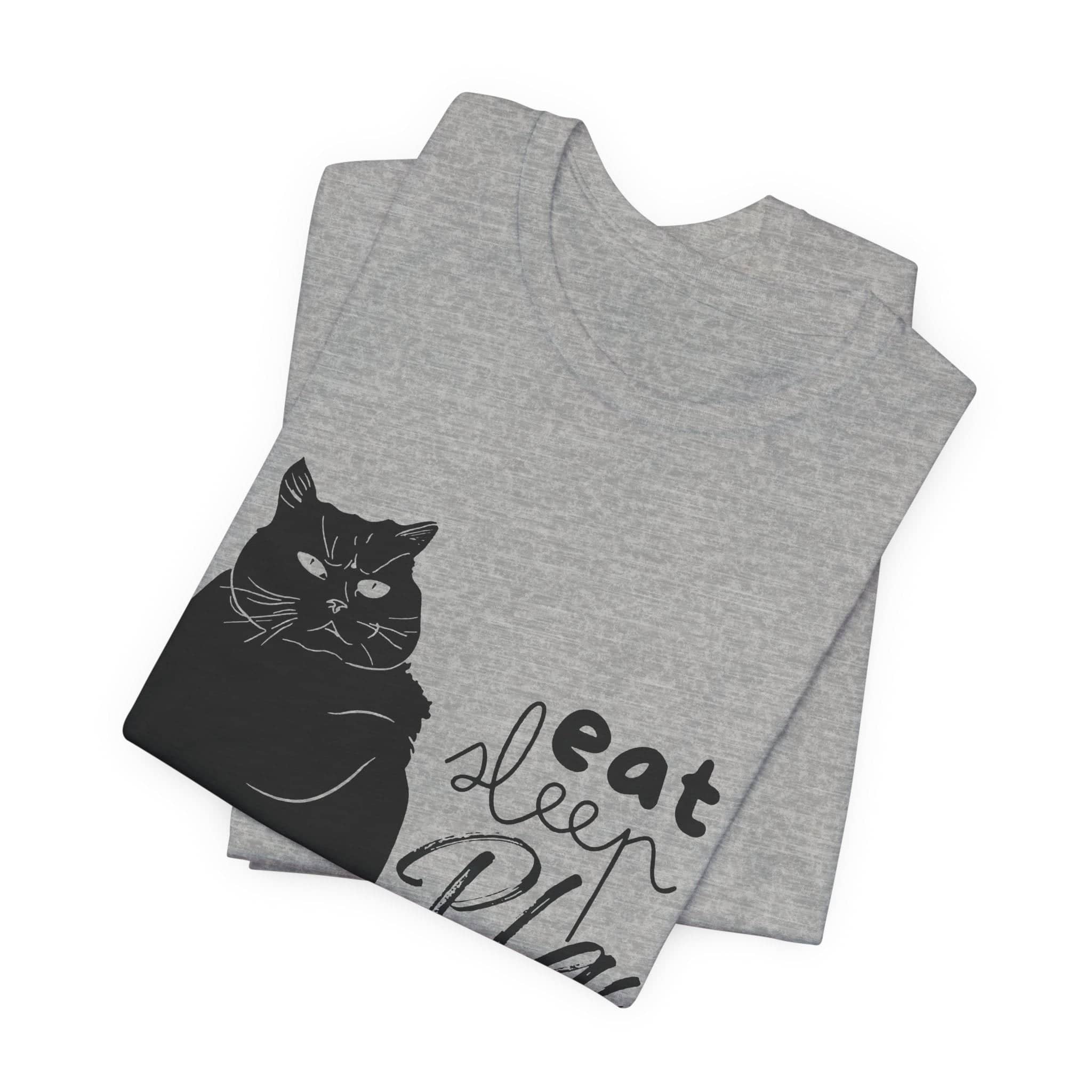 Cat's Daily Mantra - 'Eat Sleep Play Repeat' Casual T-Shirt Unisex Jersey Short Sleeve Tee