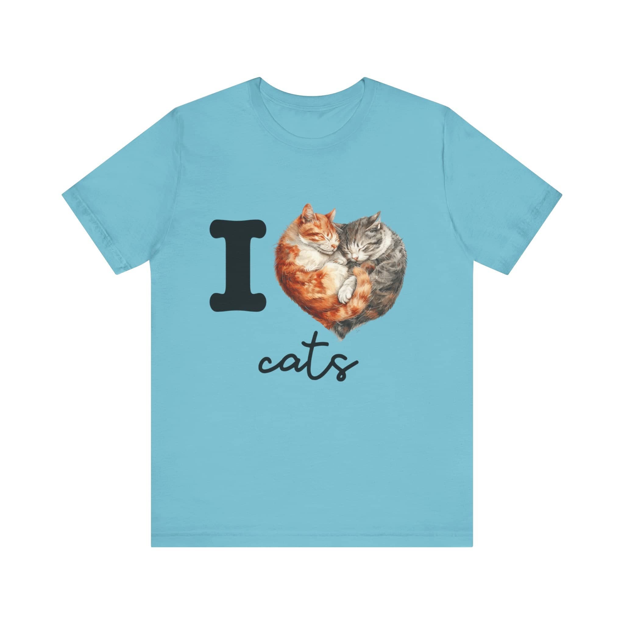 Feline Affection Tee - 'I Heart Cats' Cuddle Short Sleeve Tee