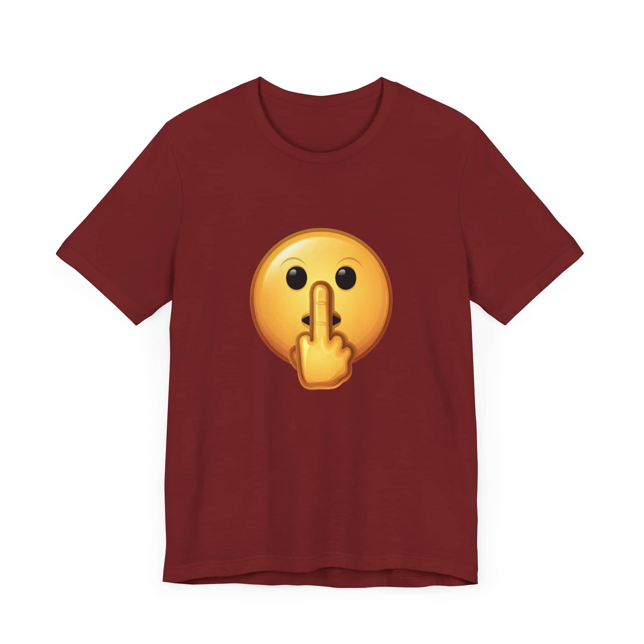 Middle Finger FU Shh Silent Protest Emoji Tee (Small Graphic)