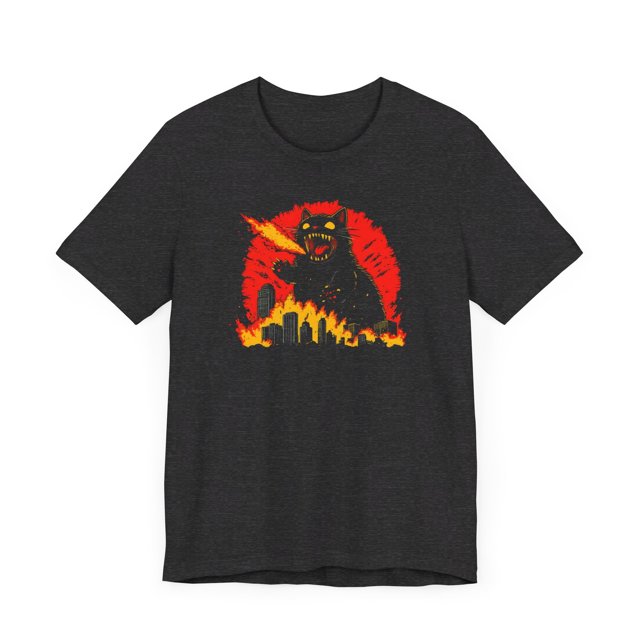Catzilla Firestorm T-Shirt Fierce Cat Flame Attack Design