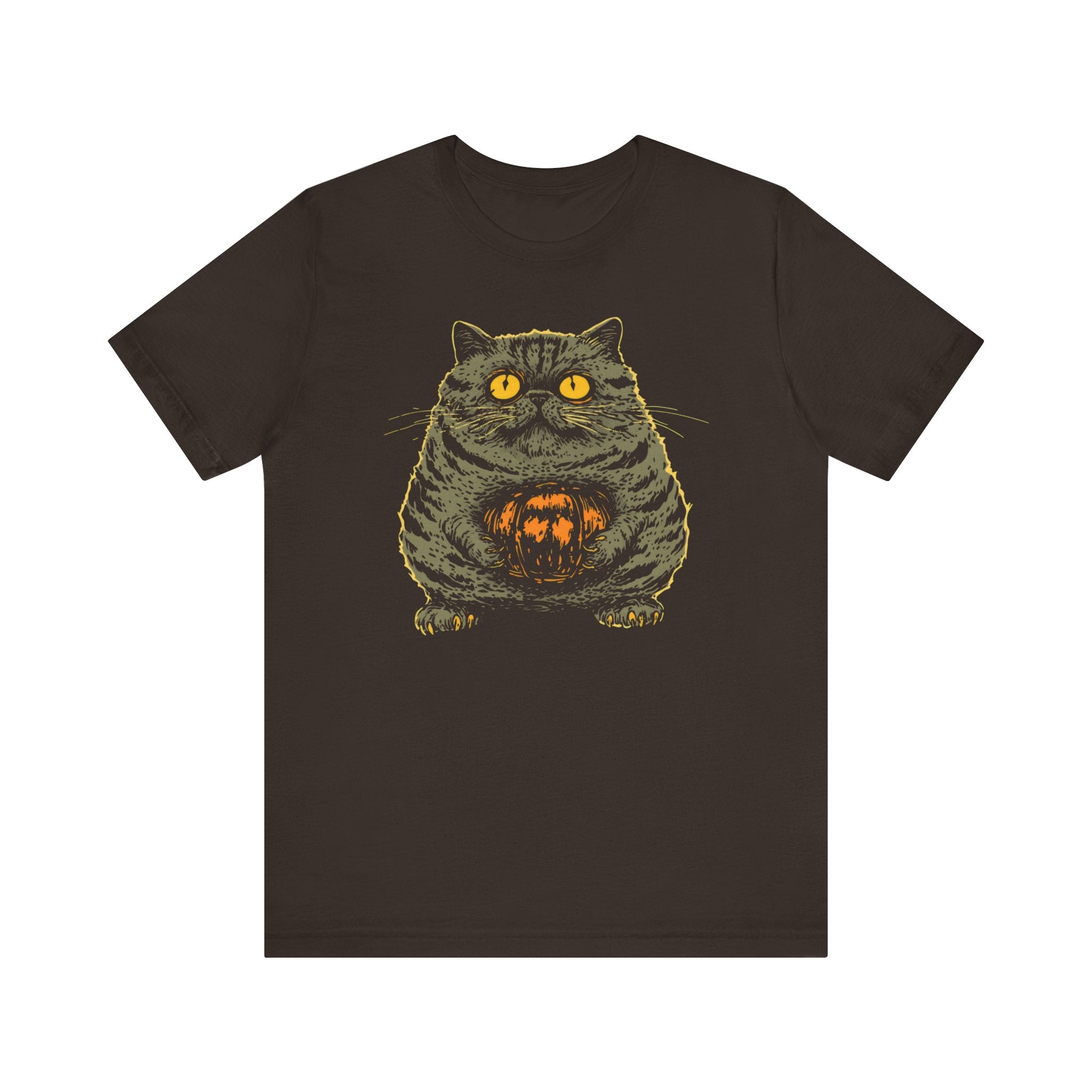 Halloween Cat with Pumpkin T-Shirt Funny Spooky Design