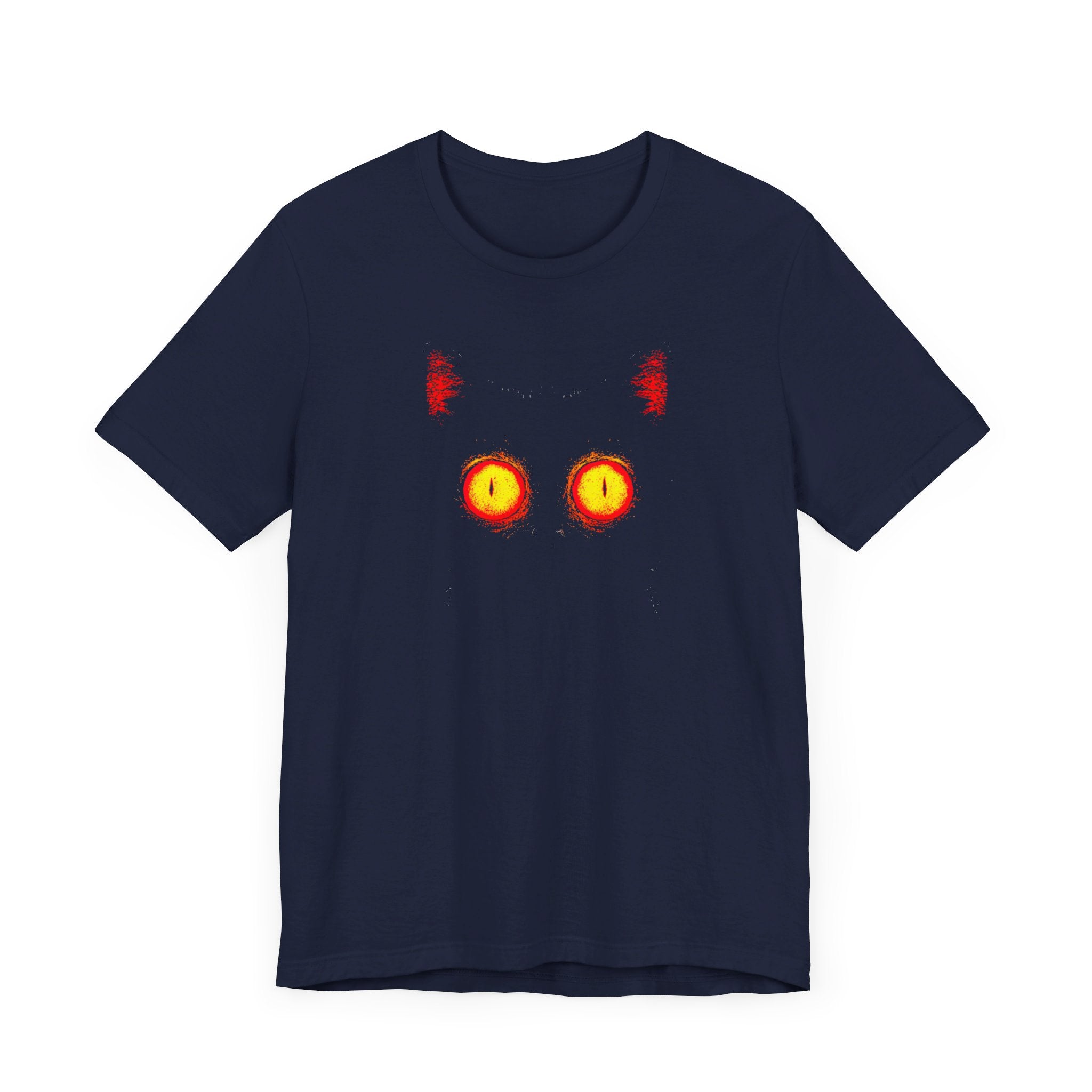 Glowing Cat Eyes T-Shirt – Mysterious Black Cat Tee