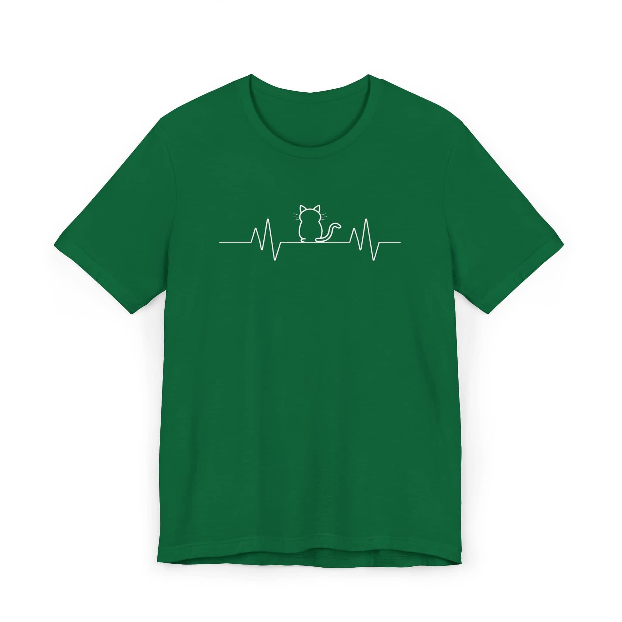 Minimalist Cat Heartbeat Shirt Simple Cat Lover Gift