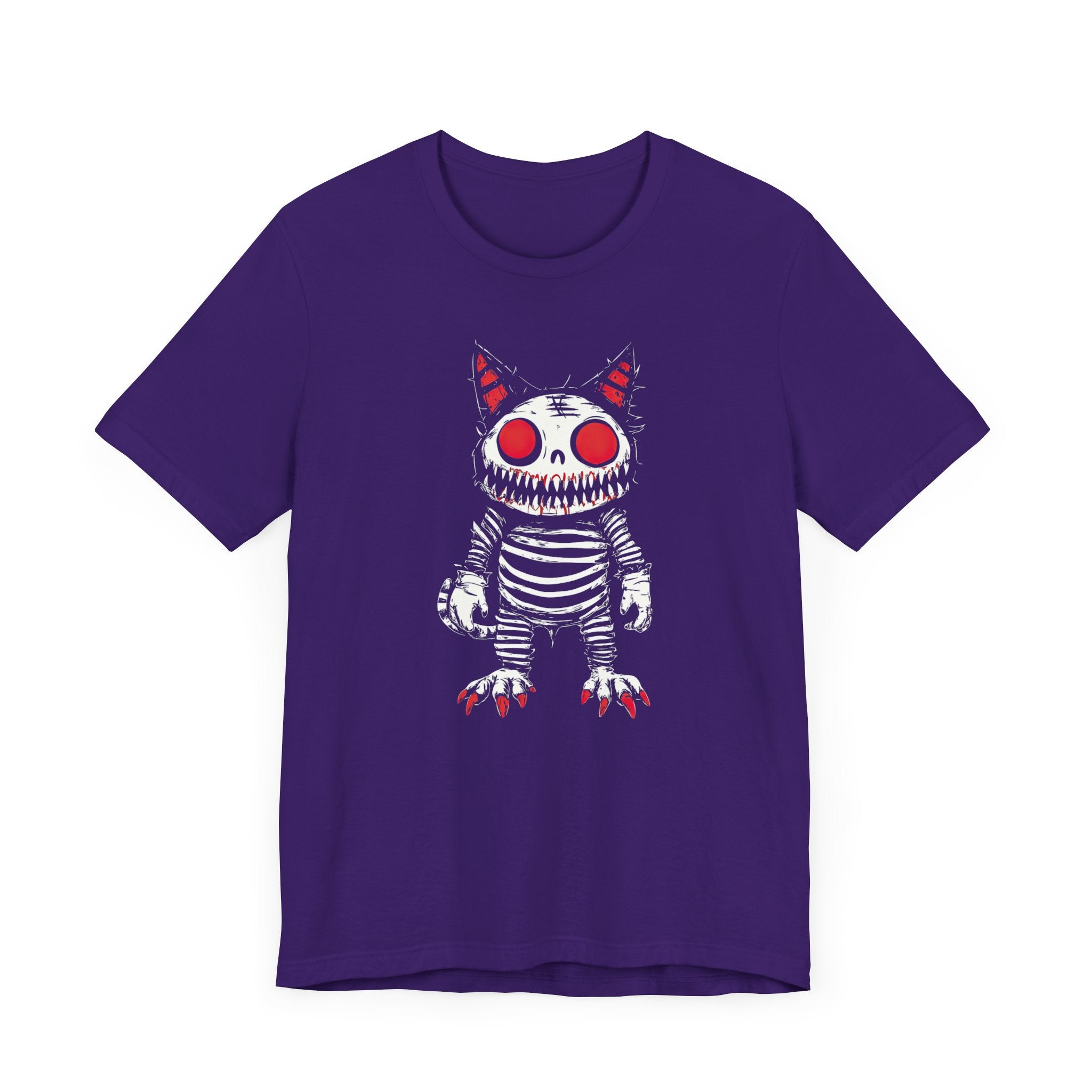 Creepy Striped Skeleton Cat Tee
