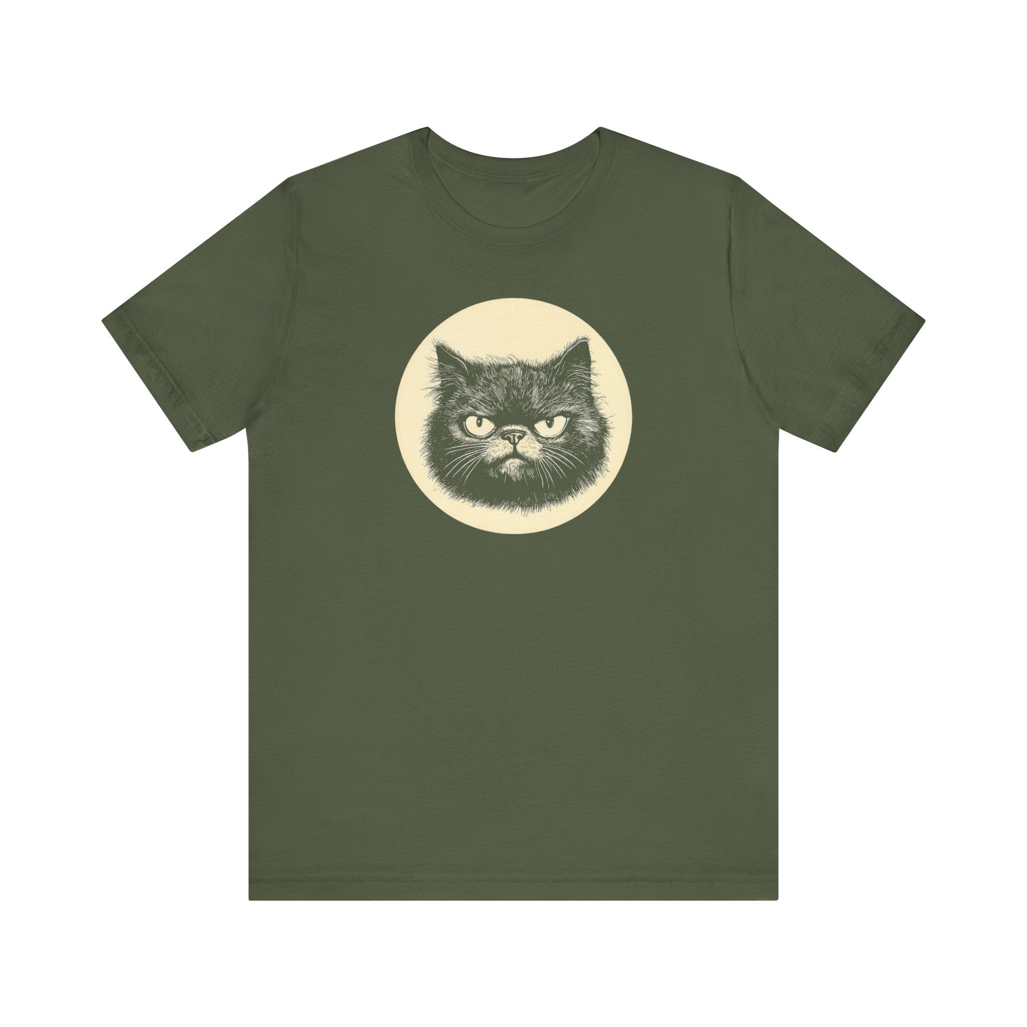 Grumpy Black Cat Graphic Tee – Vintage Style Cat Lover Shirt