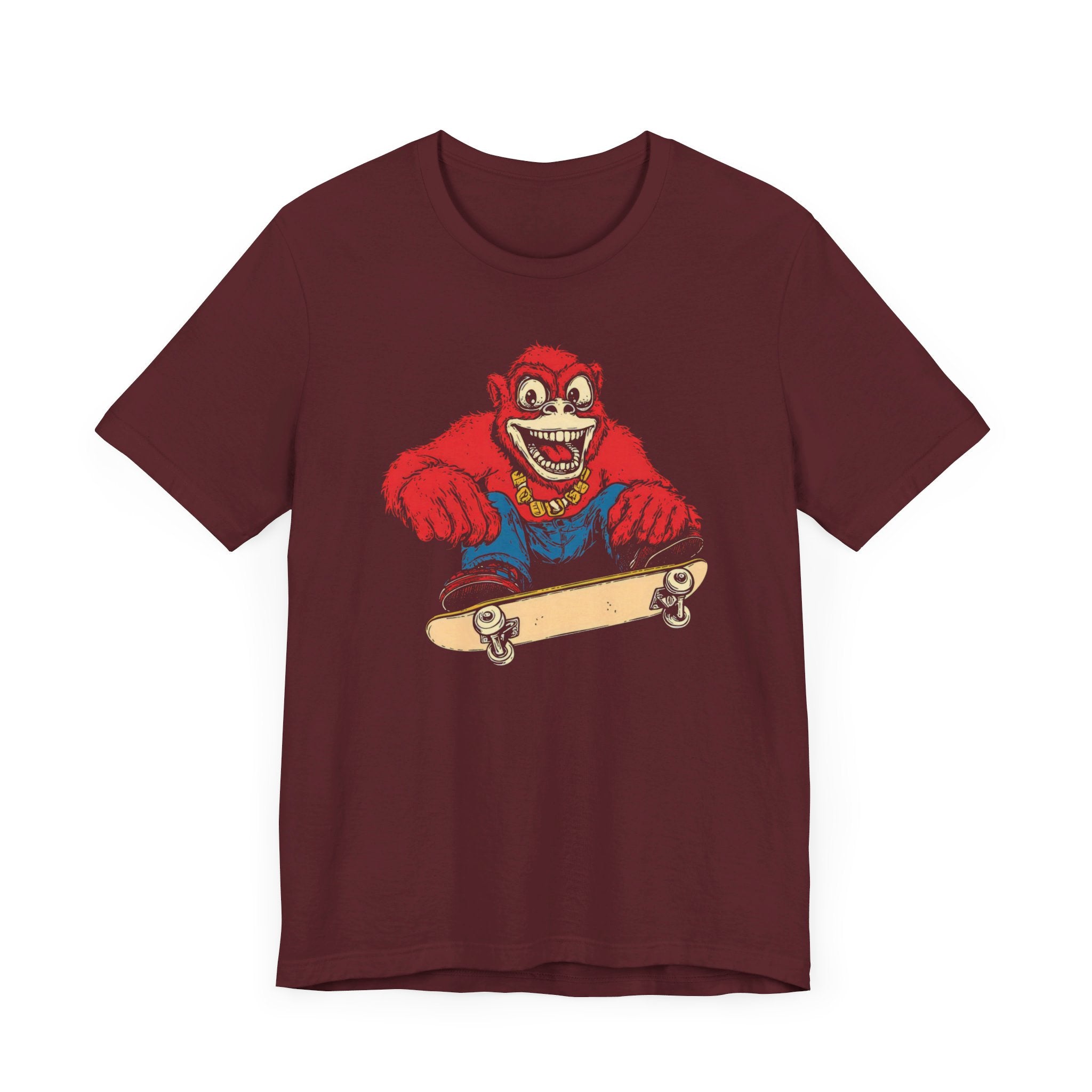 Skateboarding Gorilla T-Shirt - Cool Retro Style Ape Graphic Tee
