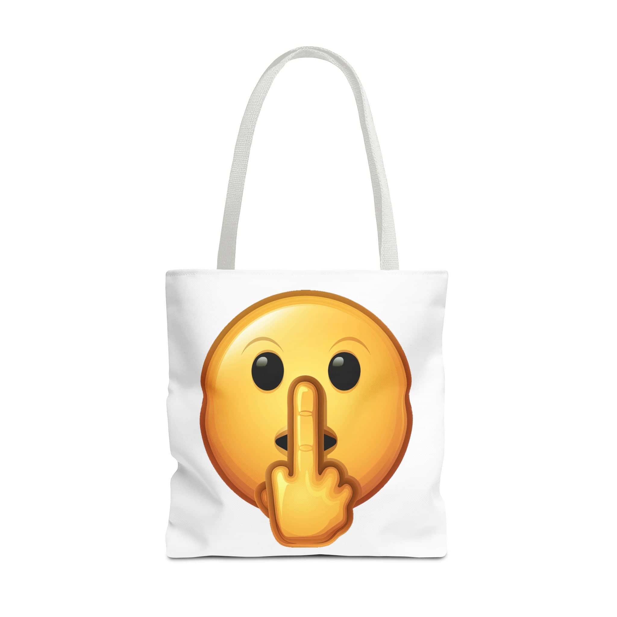 Middle Finger FU Shh Silent Protest Emoji Tote Bag (AOP)
