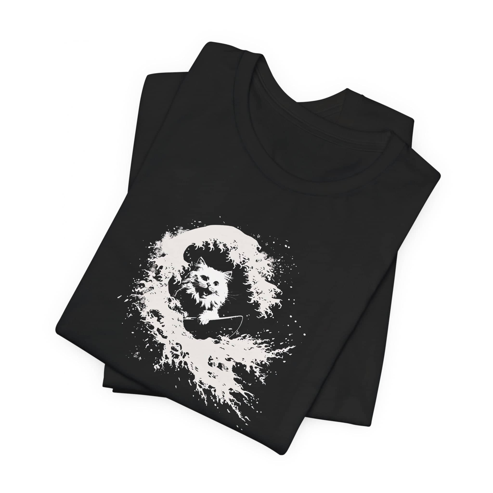 Surfing Cat in Wave Graphic Tee