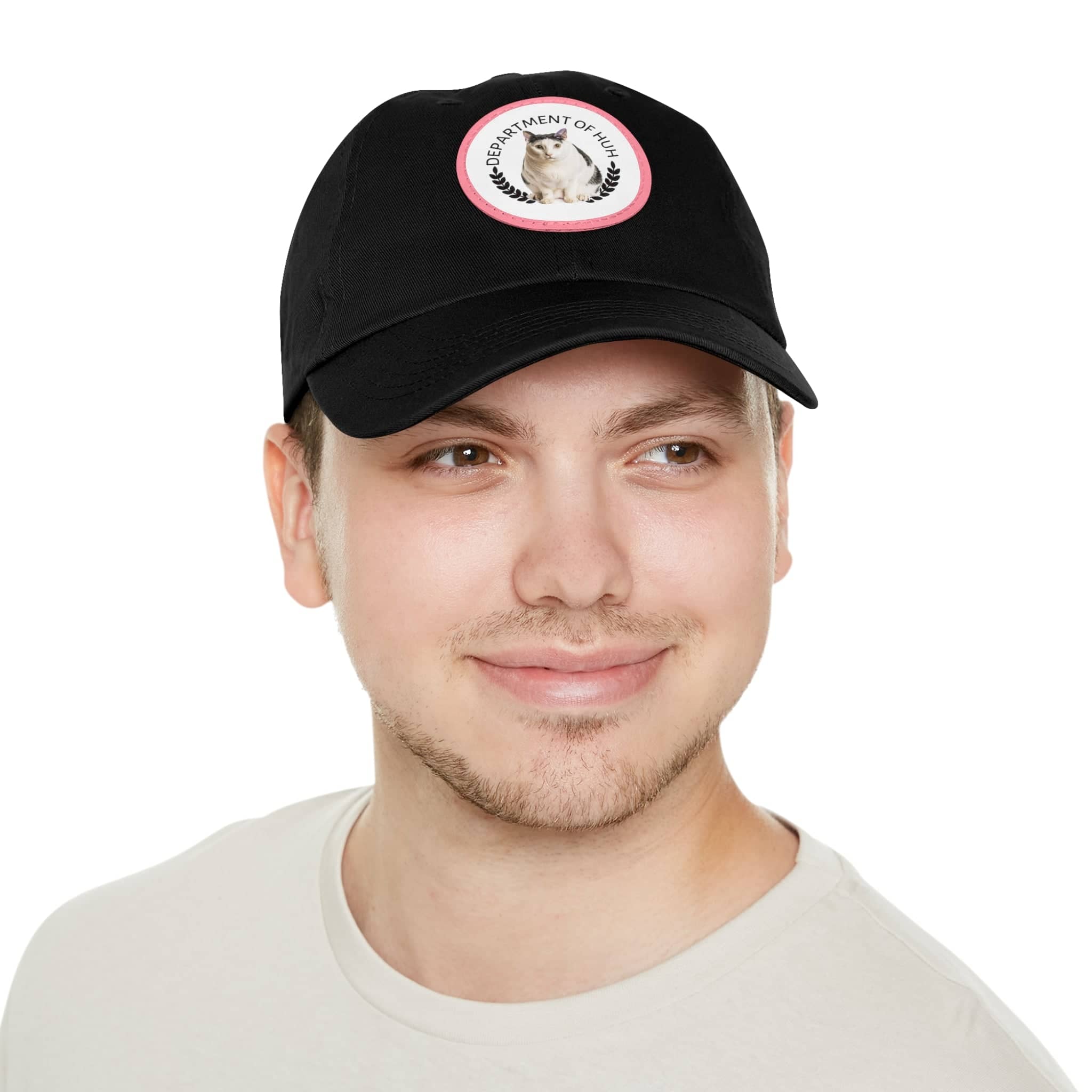 Department of HUH Cat Dad Hat with Leather Patch (Round)